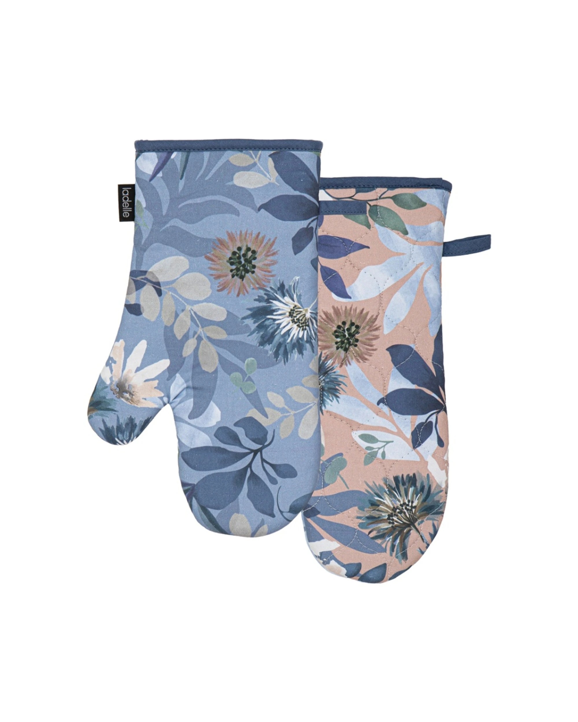1 Ladelle 2pc Mossman Oven Mitts Set - Blue, 1 of 1