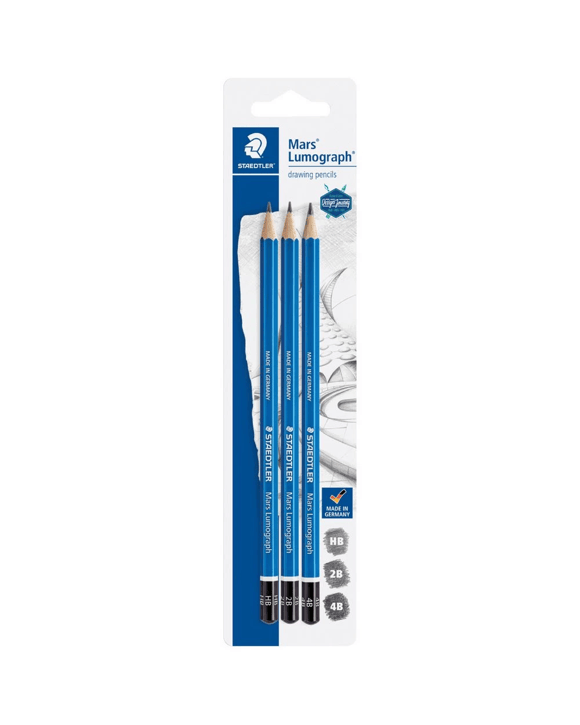 Staedtler Mars Lumograph Pencils 3 Pack HB/2B/4B