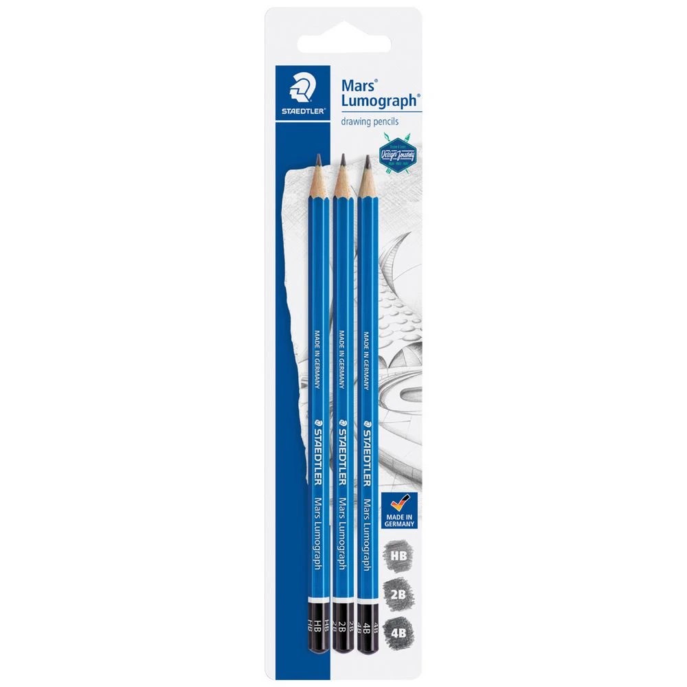 1 Staedtler Mars Lumograph Pencils 3 Pack HB/2B/4B, 1 of 1