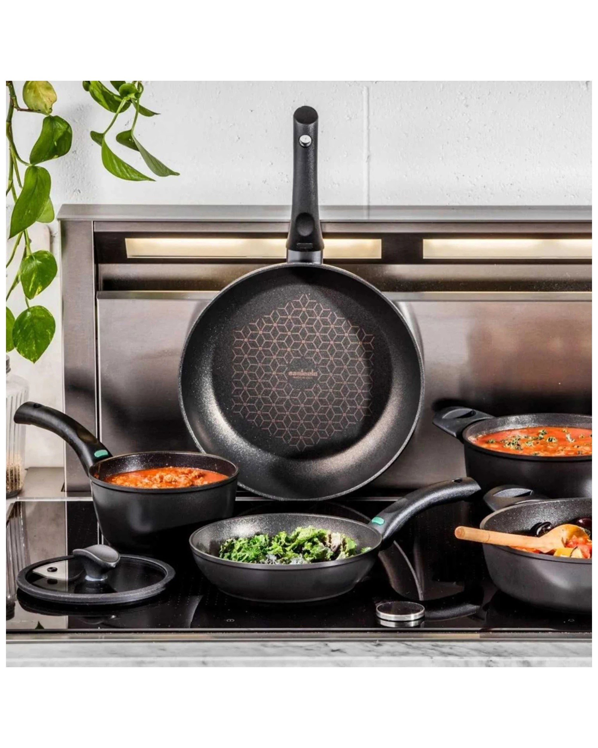 1 Essteele Per Salute Open French Skillet 24cm Diamond-Reinforced Nonstick - Black, 1 of 7