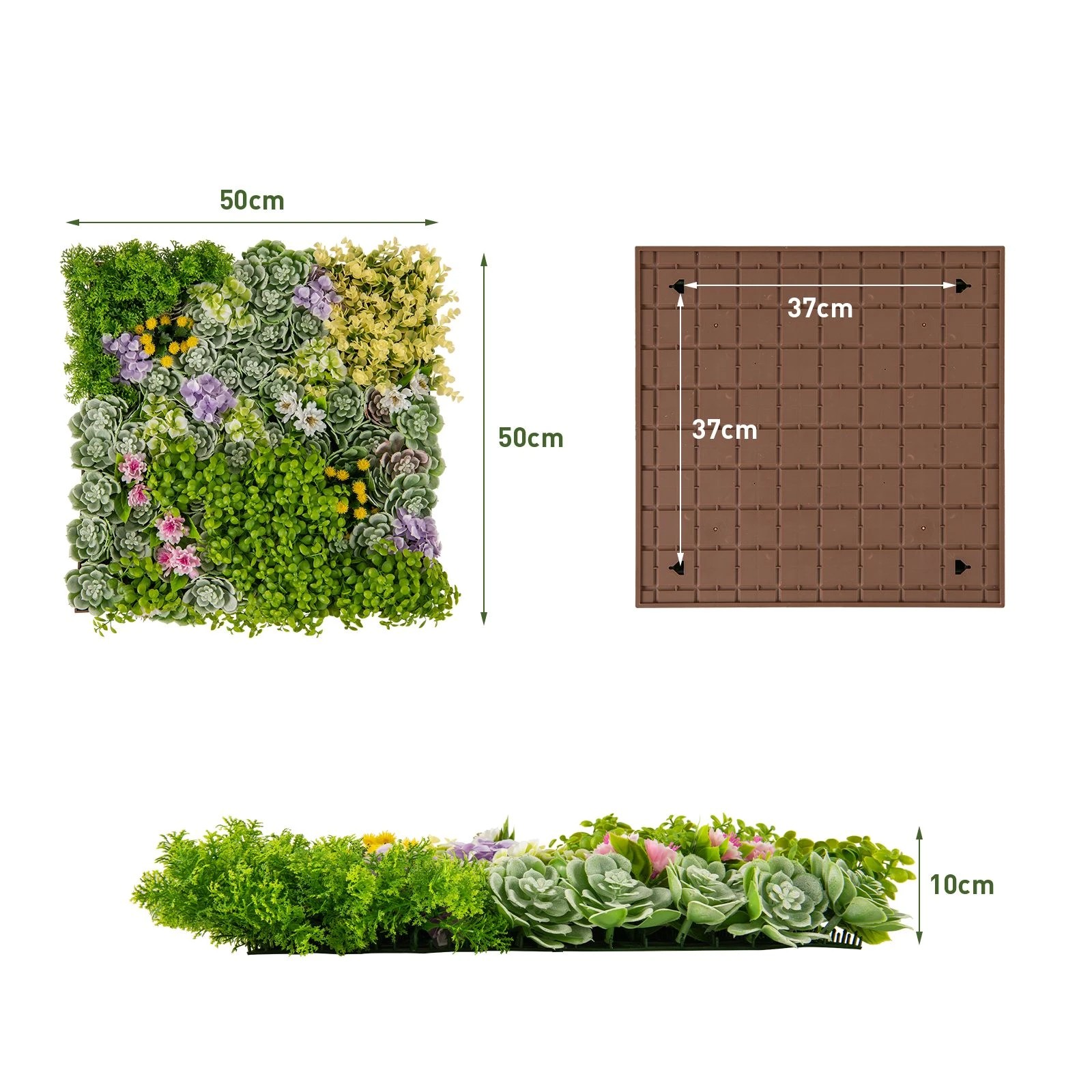 4 Costway Artificial Foliage Wall Art Indoor Outdoor Faux Plant Wall Decoration Balcony, 4 of 4