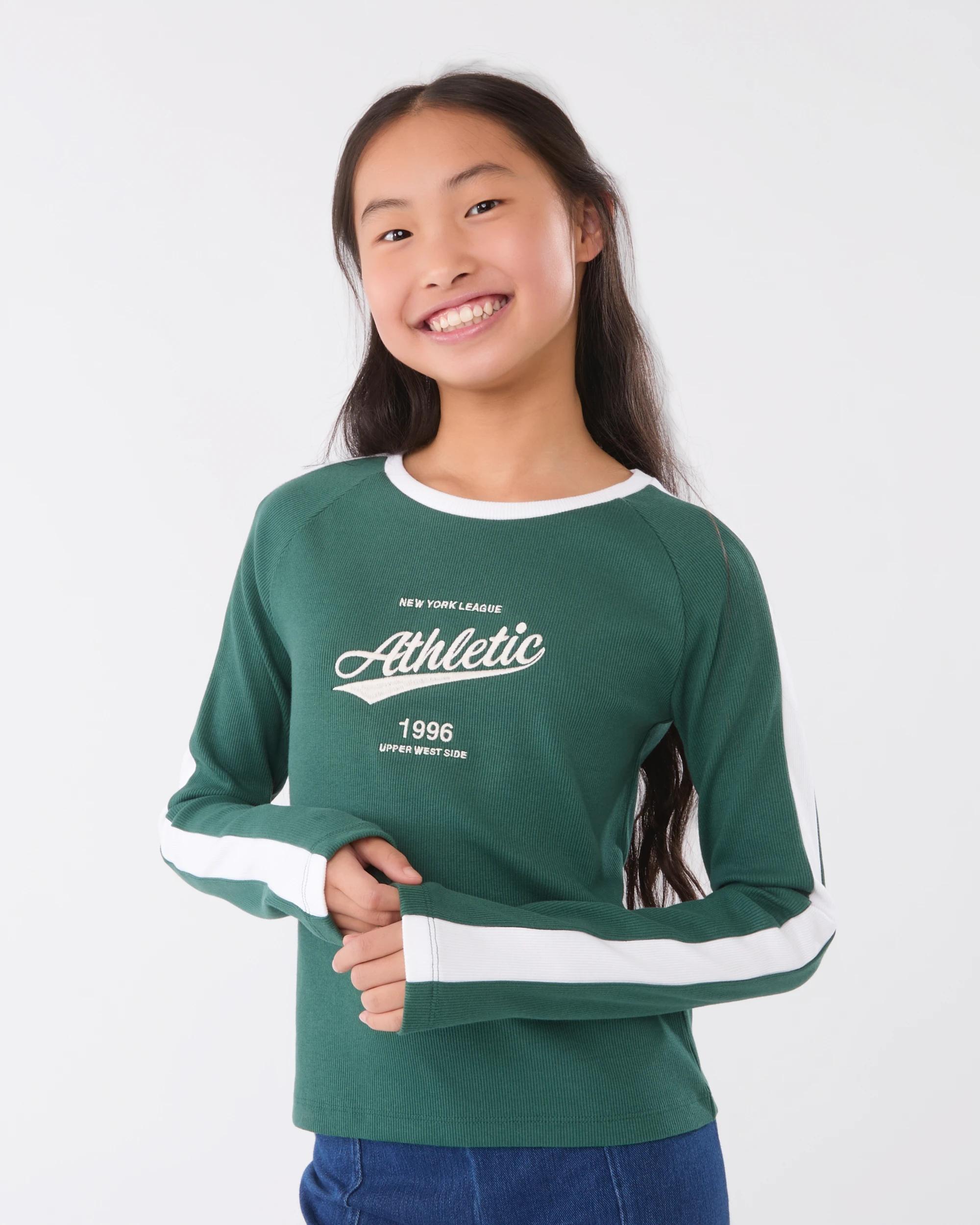 1 Long Sleeve Rib Top Grn Slgn, 1 of 6