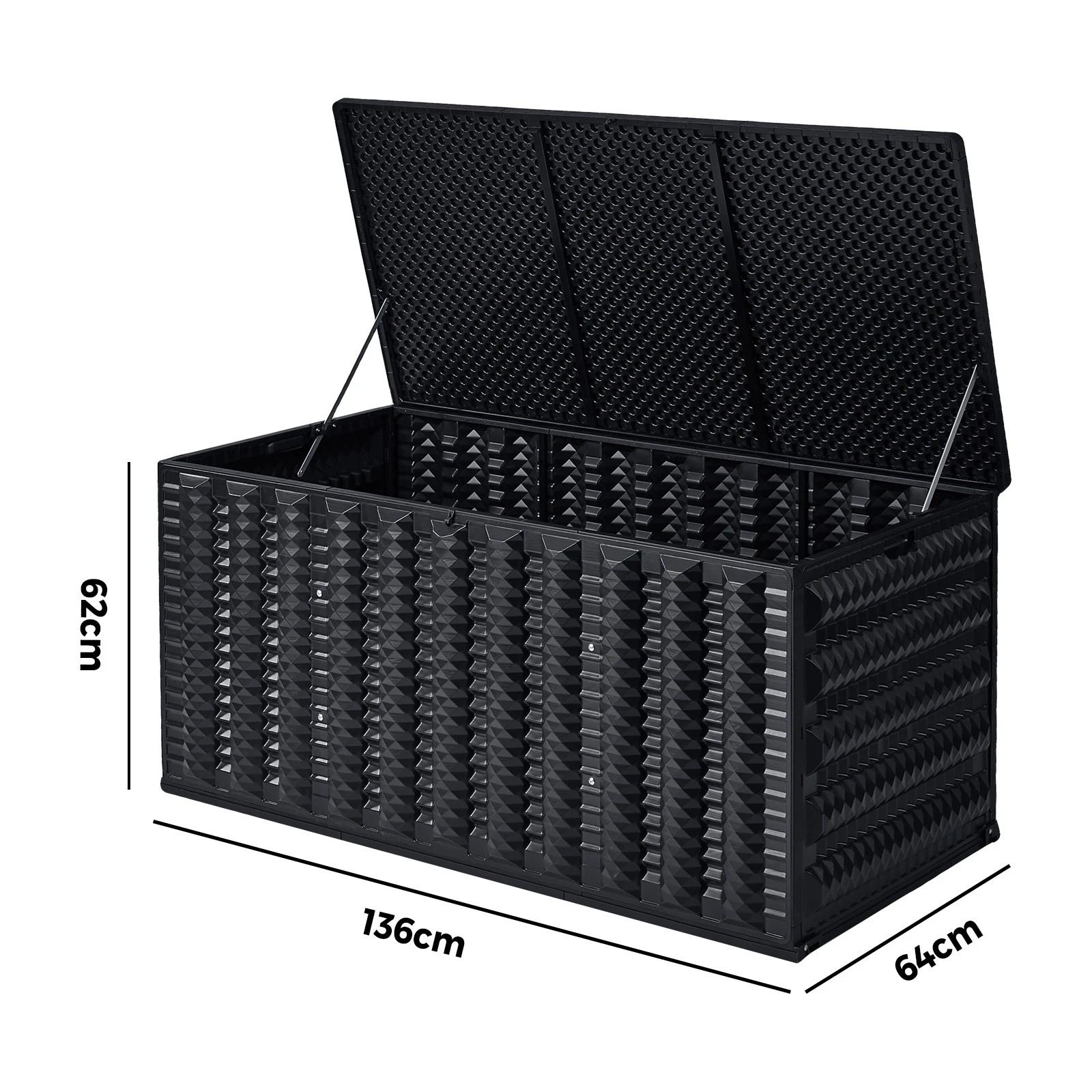 2 Livsip Outdoor Storage Box 490L Foldable Container Garden Bench Tool Sheds - Black, 2 of 7