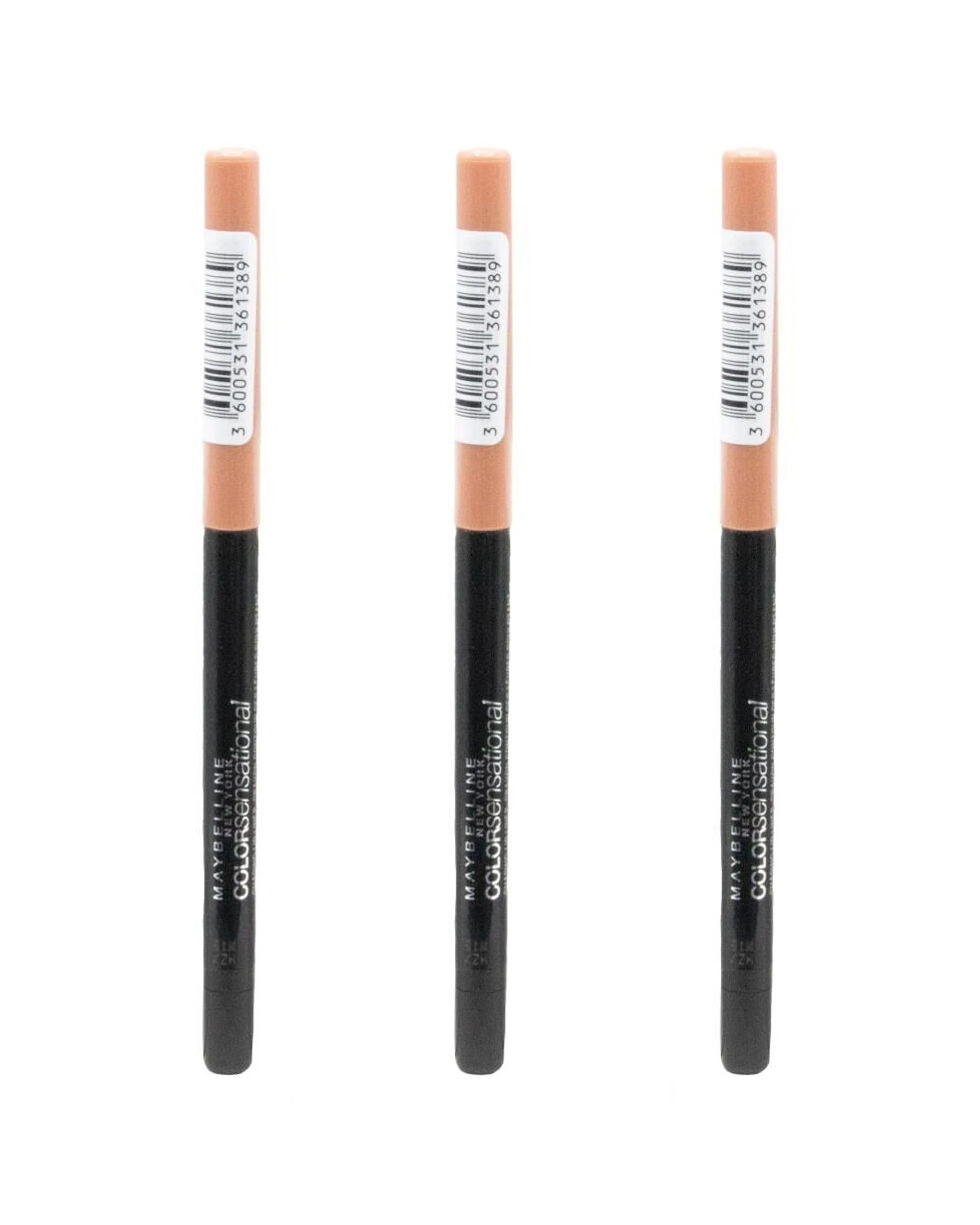 1 Maybelline Colour Sensational Shaping Lip Liner 3PK Nude Whisper Makeup - Black, 1 of 3