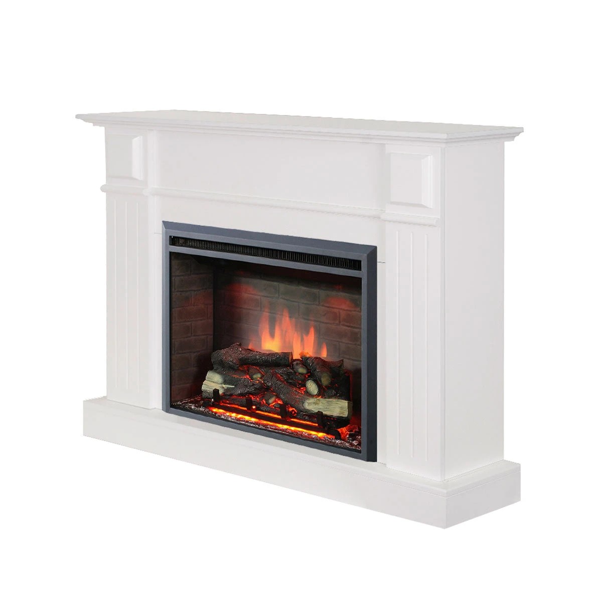 8 Moda Living Berwick Electric Fireplace Heater White Mantel Suite with Primo Insert - White, 8 of 9