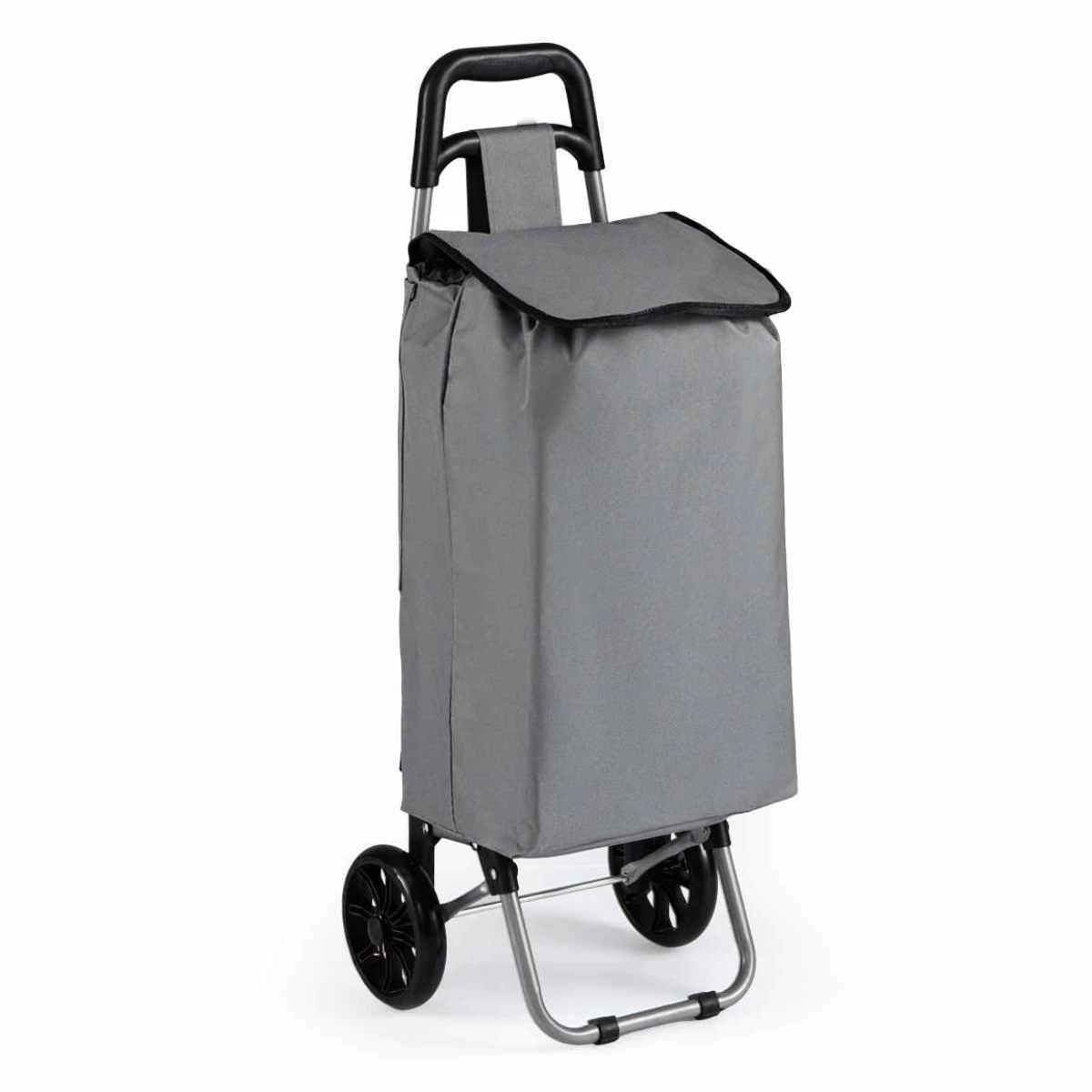 1 Costway Folding Shopping Cart Grocery Market Trolley Portable Storage Bag - Grey, 1 of 1