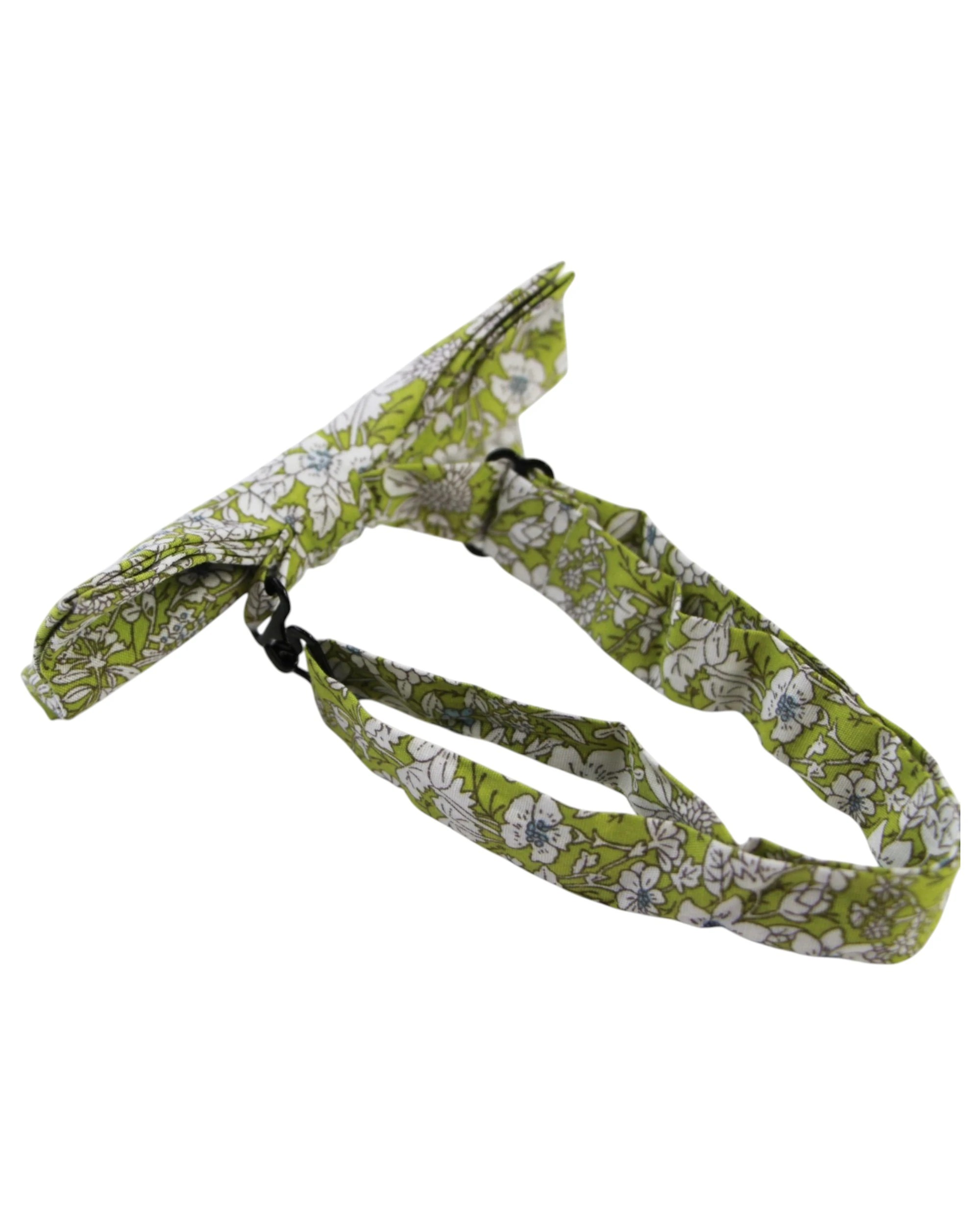 2 Zasel Mens Green With White Flowers Cotton Bow Tie & Pocket Square Set - Multi, 2 of 4