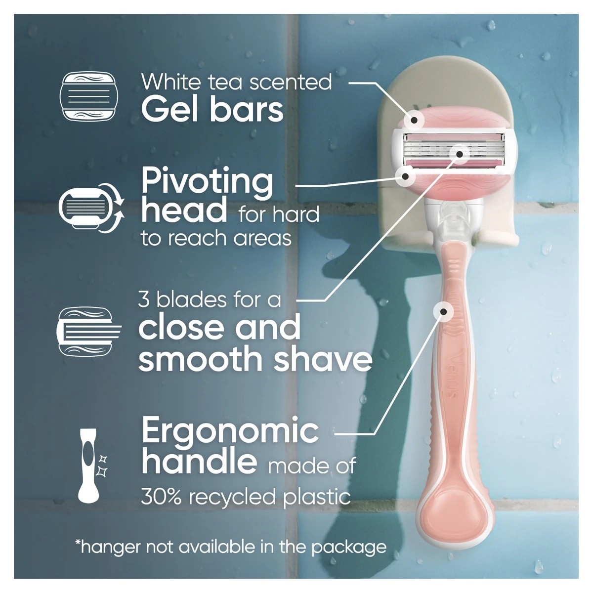 8 Gillette Venus ComfortGlide Razor - White Tea, 8 of 10