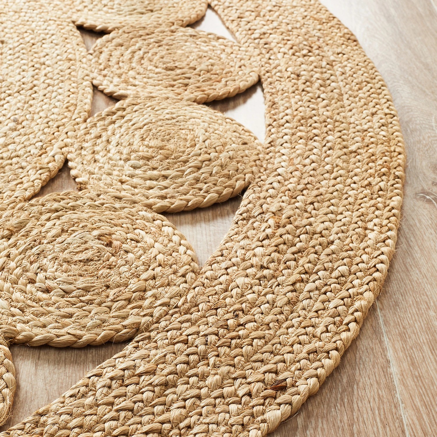 4 Common Ground Rugs Solace Pilu 240x240cm - Large Round Handwoven Jute Rug - Natural, 4 of 6