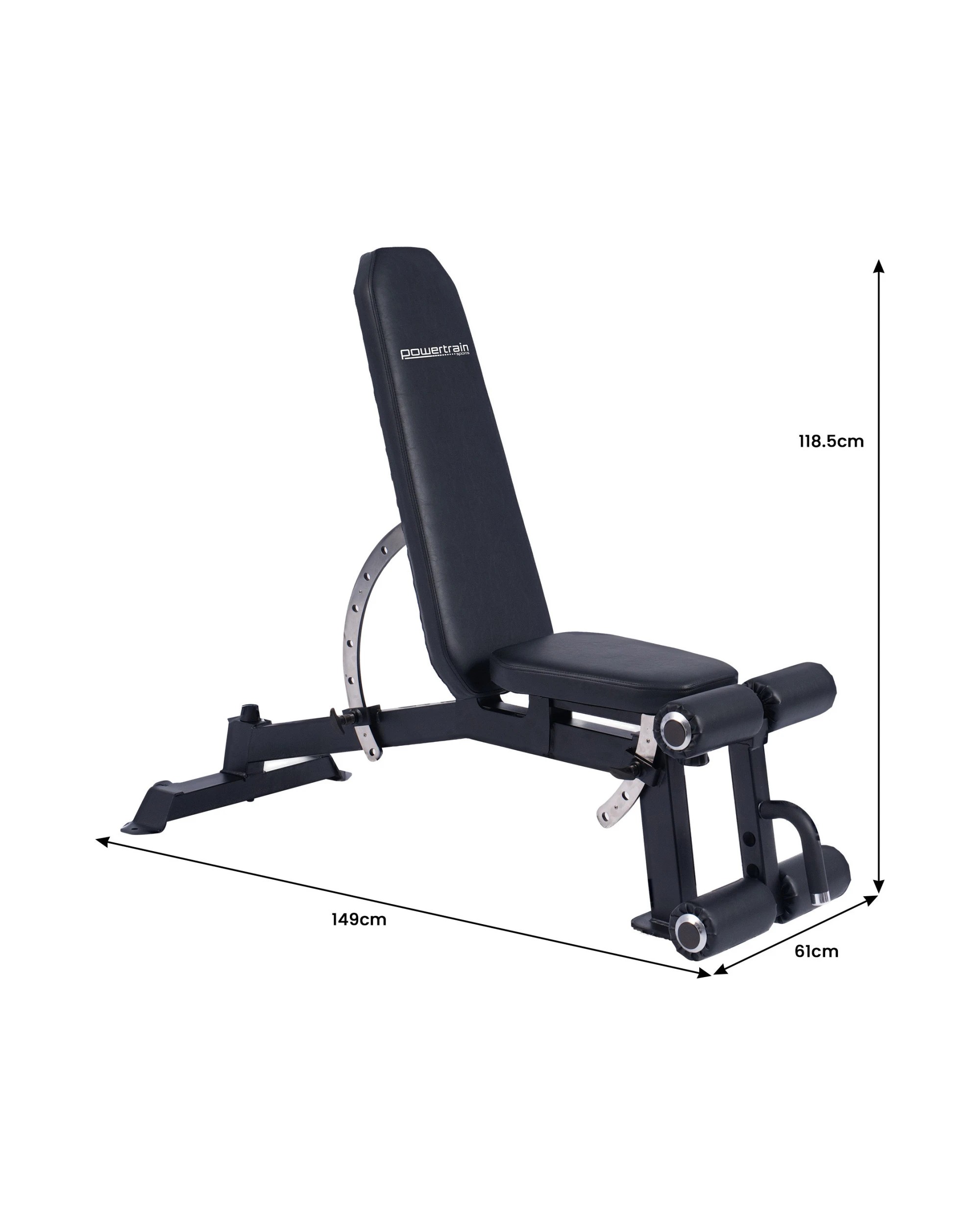 3 Powertrain Multi Workout Bench with Transport Wheels and Adjustable Backrest, 3 of 7
