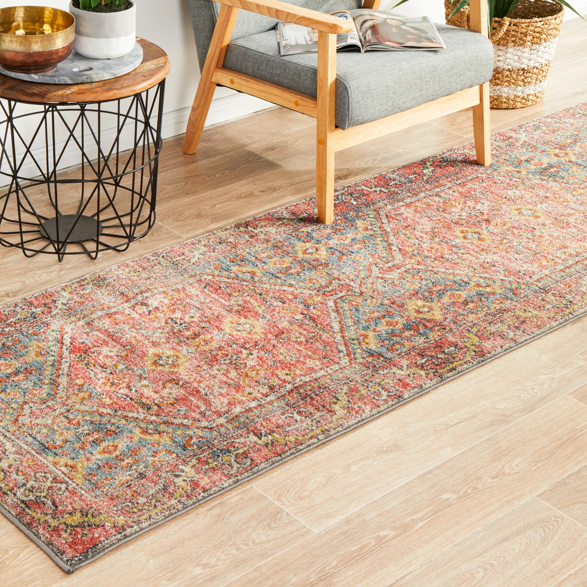 3 Common Ground Rugs Eterna 856 400x80cm - Large Runner Rug - Red, 3 of 7