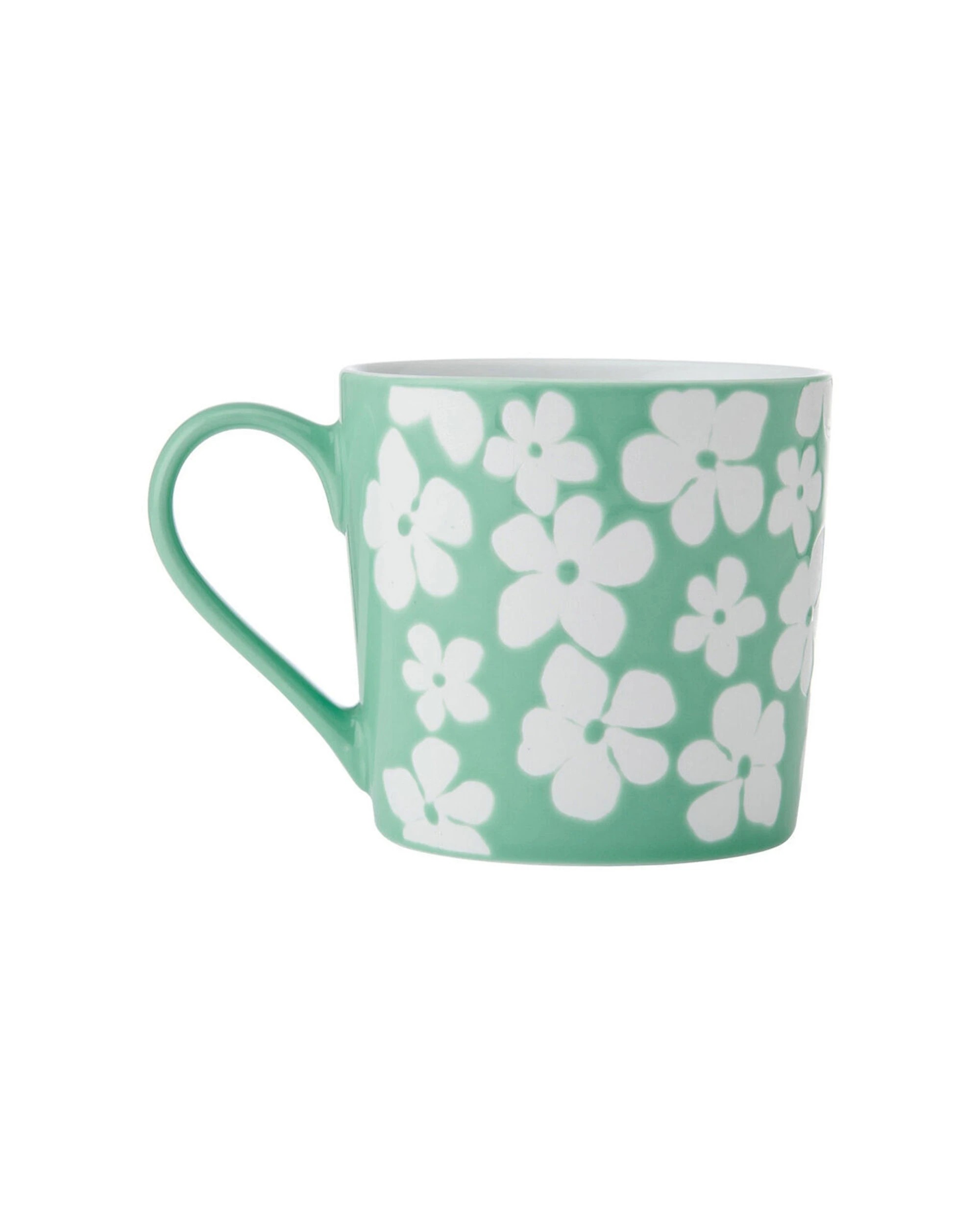 4 Mikasa 4PK Wax Resist Flower Coffee Mug Cup 360ml - Green, 4 of 8