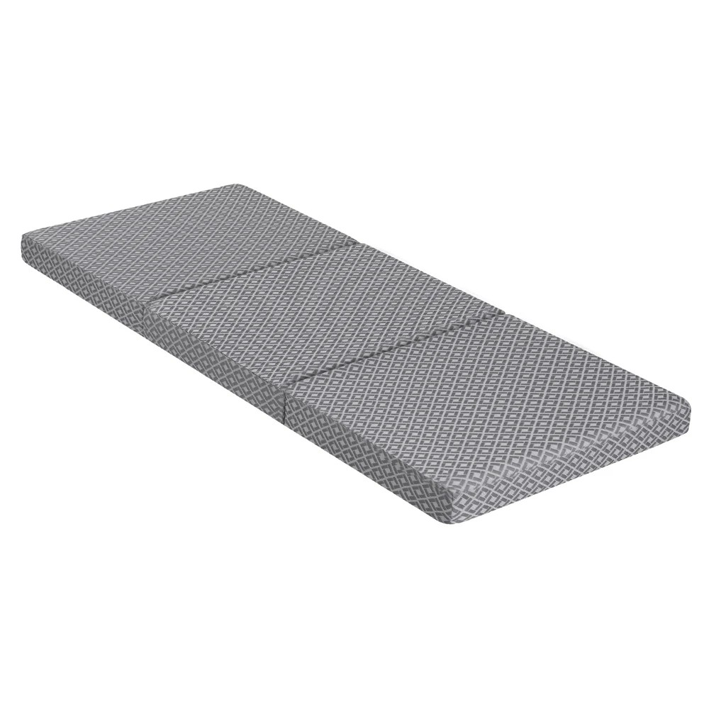 1 Giselle Foldable Mattress Folding Sofa Bed Trifold Memory Foam Camping Cushion Mat - Single Bed - Grey, 1 of 10