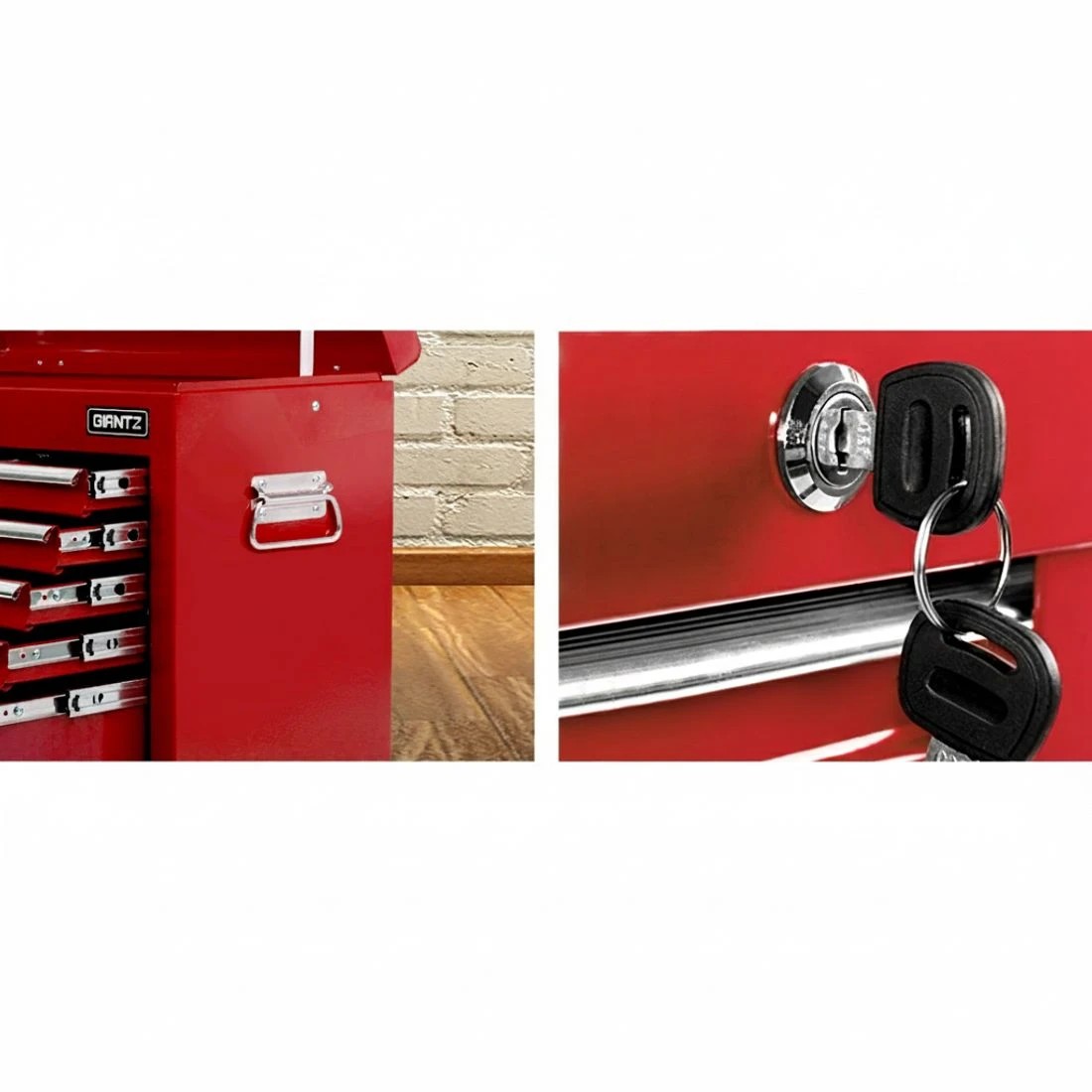 3 Giantz 9 Drawer Tool Box Cabinet Chest Toolbox Storage Garage Organiser - Red, 3 of 5