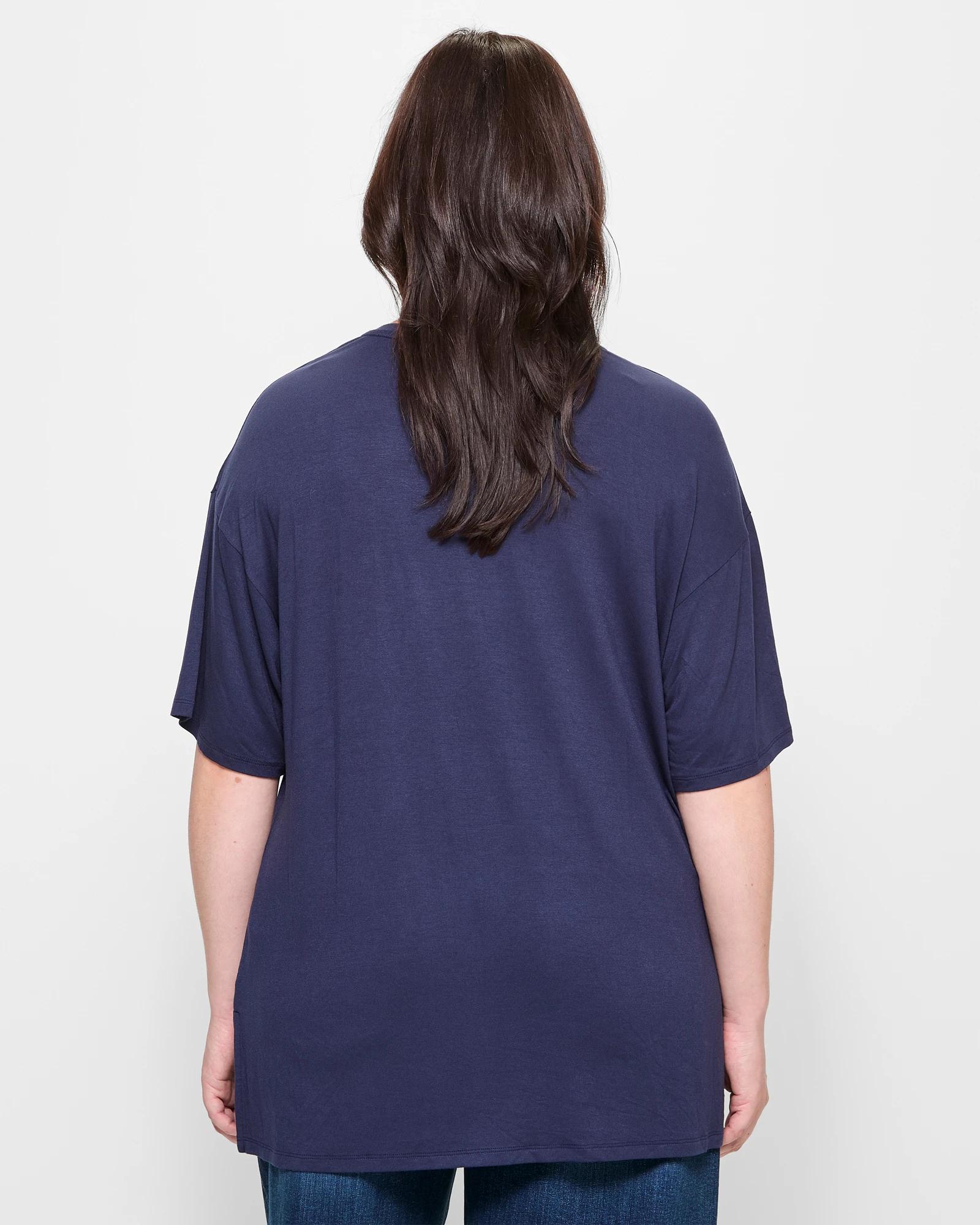 4 Target Plus Size V-neck T-shirt NAVY BLUE, 4 of 5