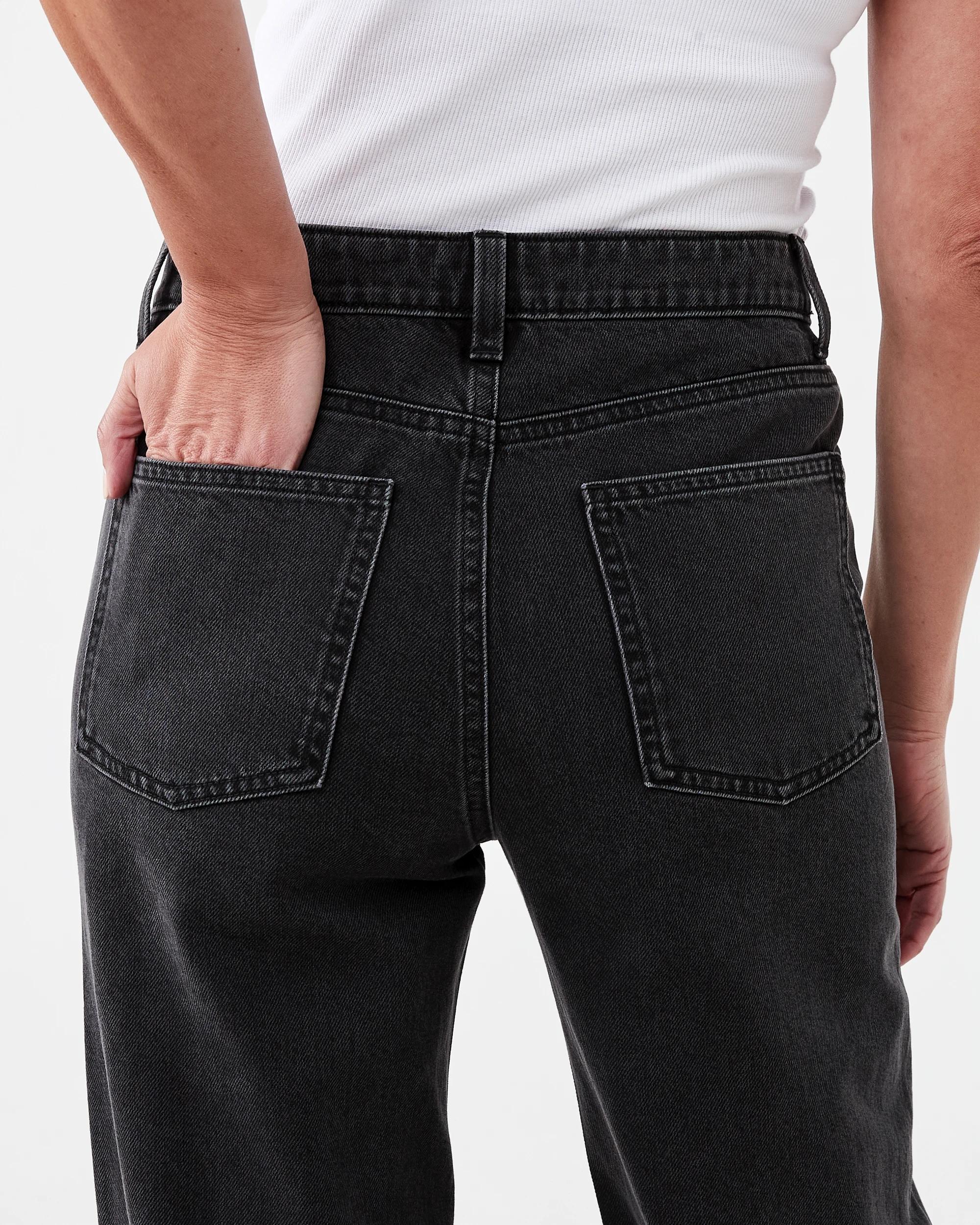 7 Straight Leg Undone Hem Jeans Black Wash, 7 of 9