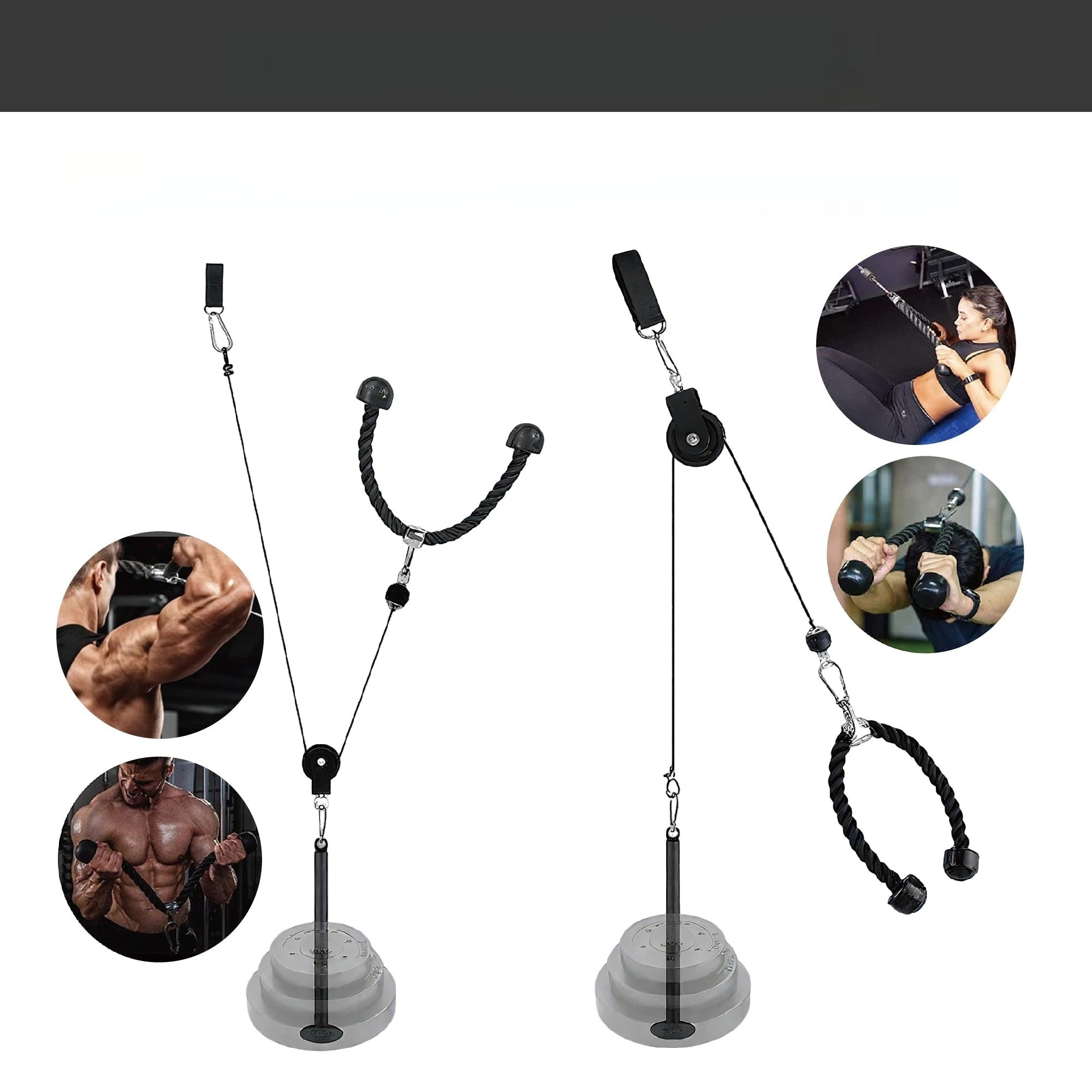 3 Fitness Master Pulley Cable Machine Attachment System Diy Lat Pull Down Tricep, 3 of 9
