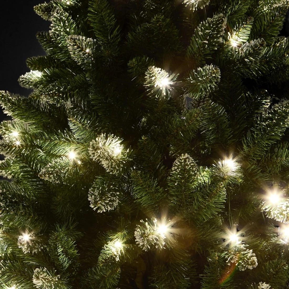 6 2.13m (7ft) Flocked Pine Prelit Christmas Tree, 6 of 7