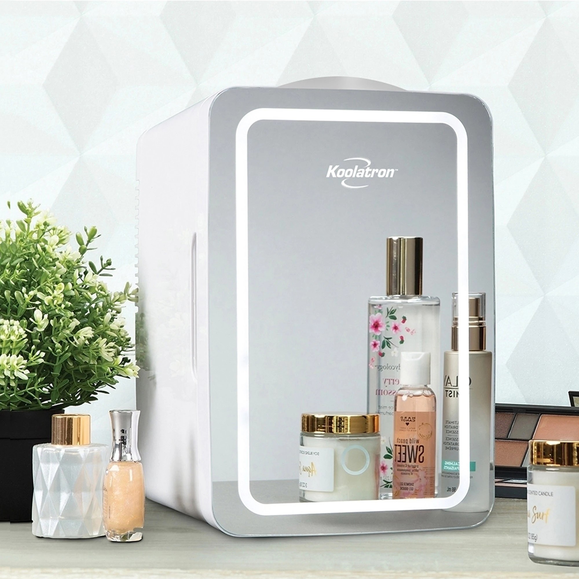 2 Koolatron 6L Cosmetics Fridge with LED Mirror - White, 2 of 6