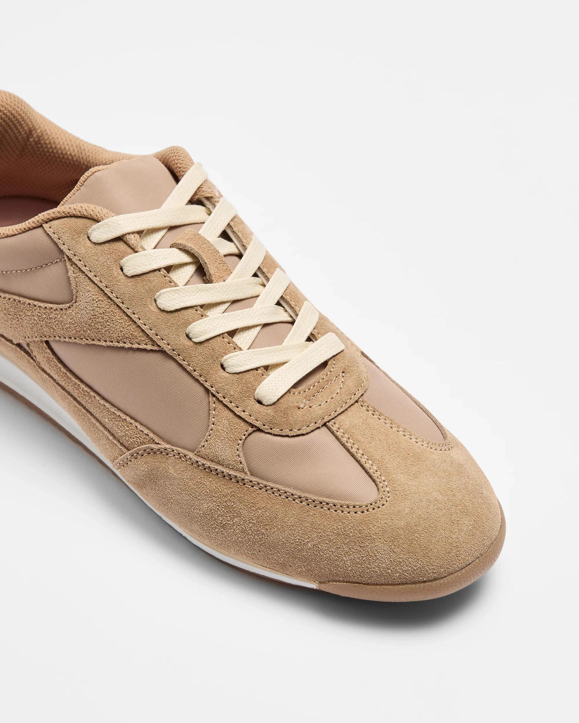 2 Target Man Mens Genuine Suede and Nylon Retro Sneaker STONE, 2 of 3