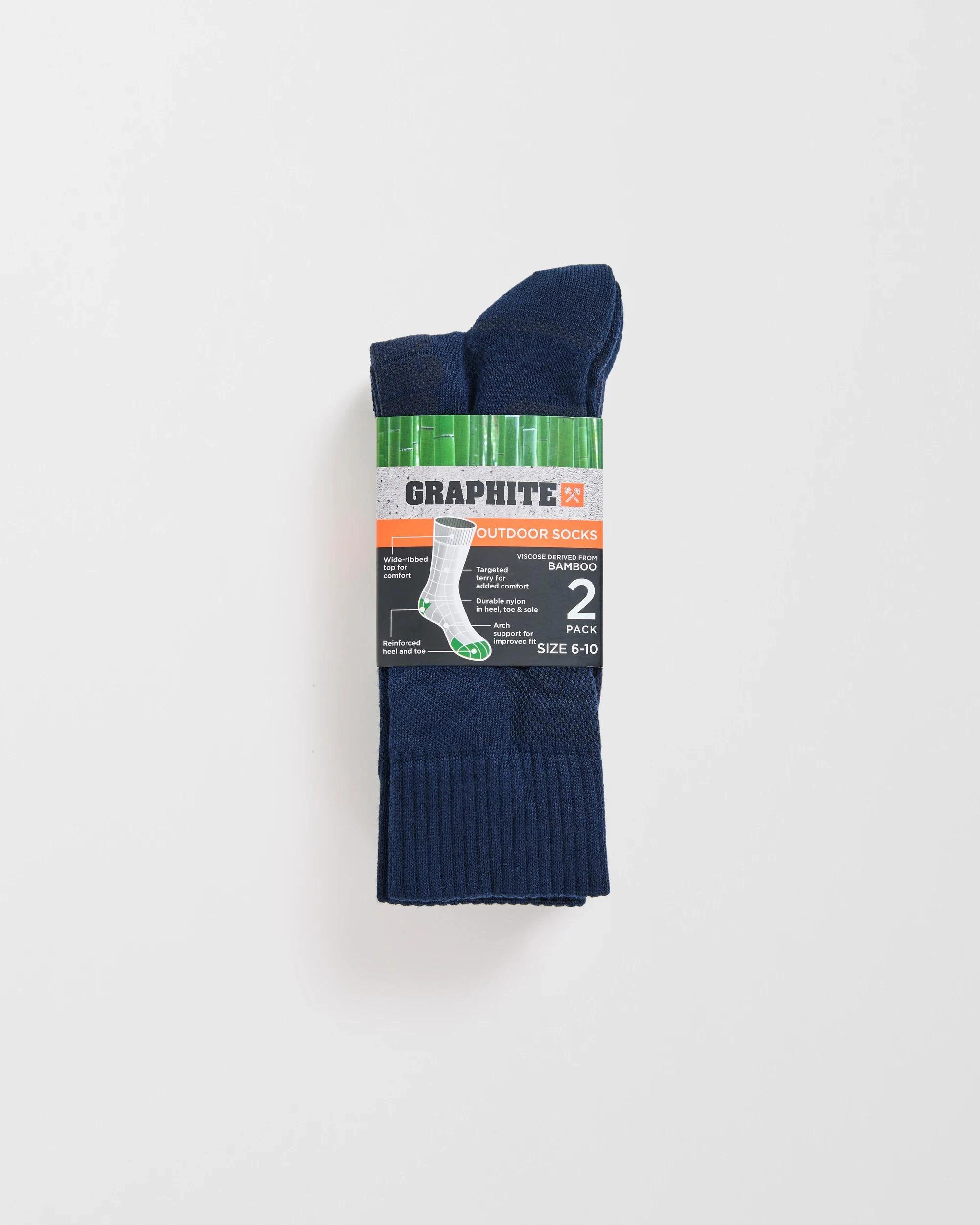 1 Graphite Bamboo 2 Pack Performance Work Crew Socks NAVY, 1 of 1