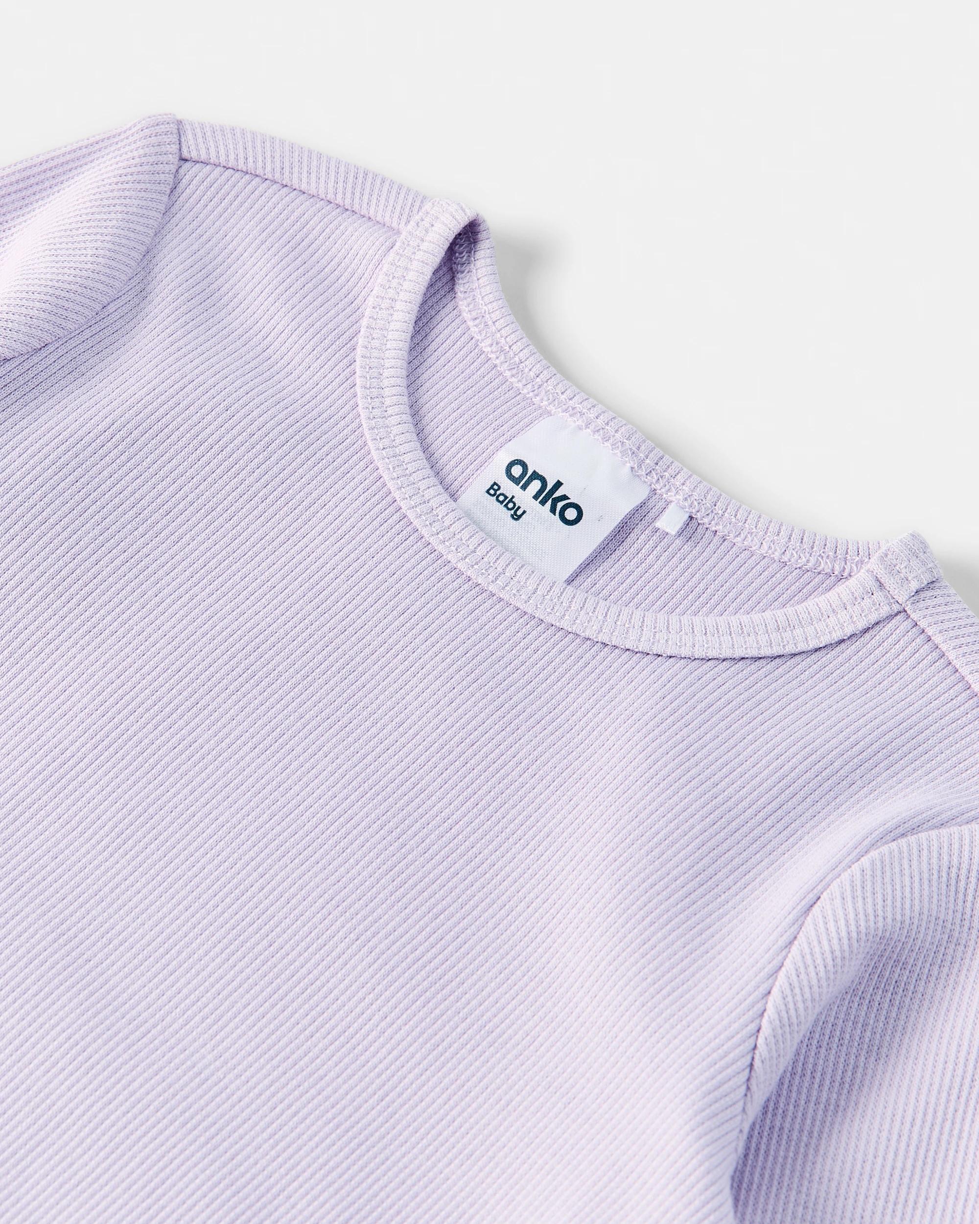 7 3 Pack Cotton Long Sleeve Bodysuits Prpl Heart, 7 of 8