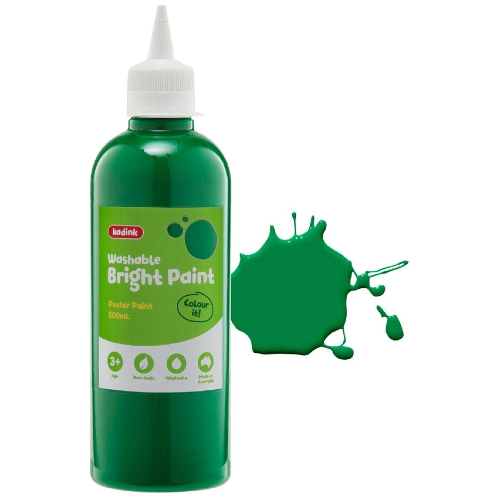 1 Kadink Washable Bright Poster Paint 500mL Dark Green, 1 of 2