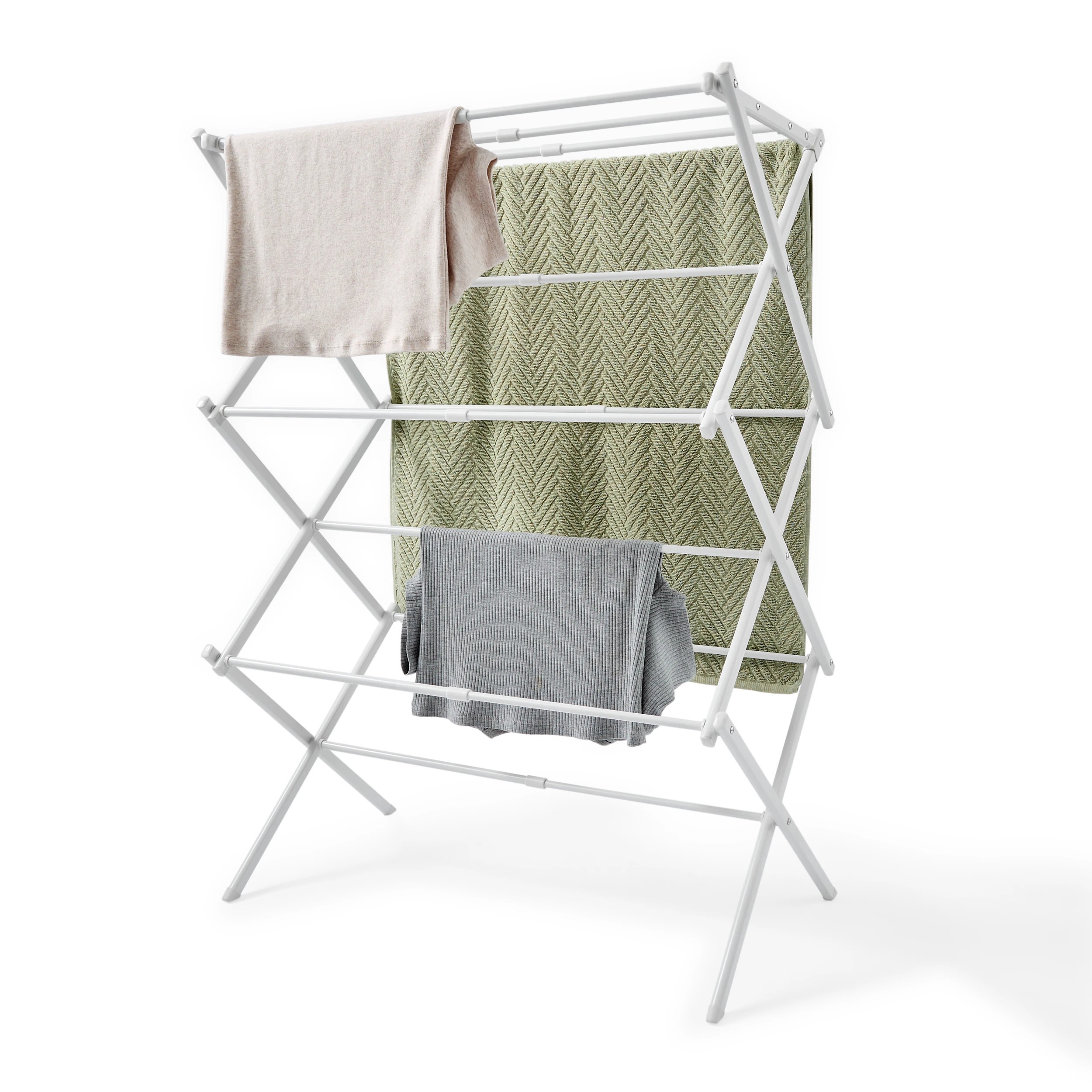 2 7.5m Extendable Clothes Airer - White, 2 of 10