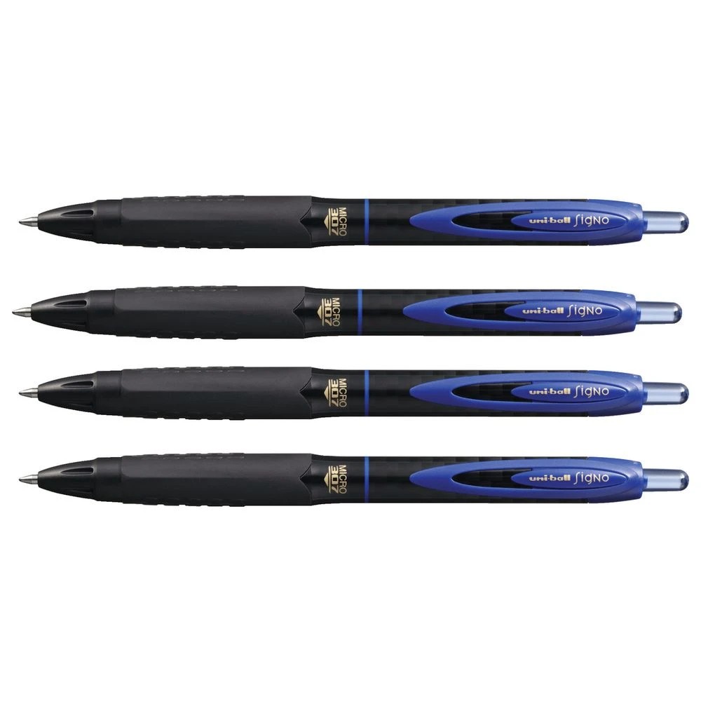 2 Uni-Ball Signo 307 Micro Retractable Gel Pen Blue 4 Pack, 2 of 2