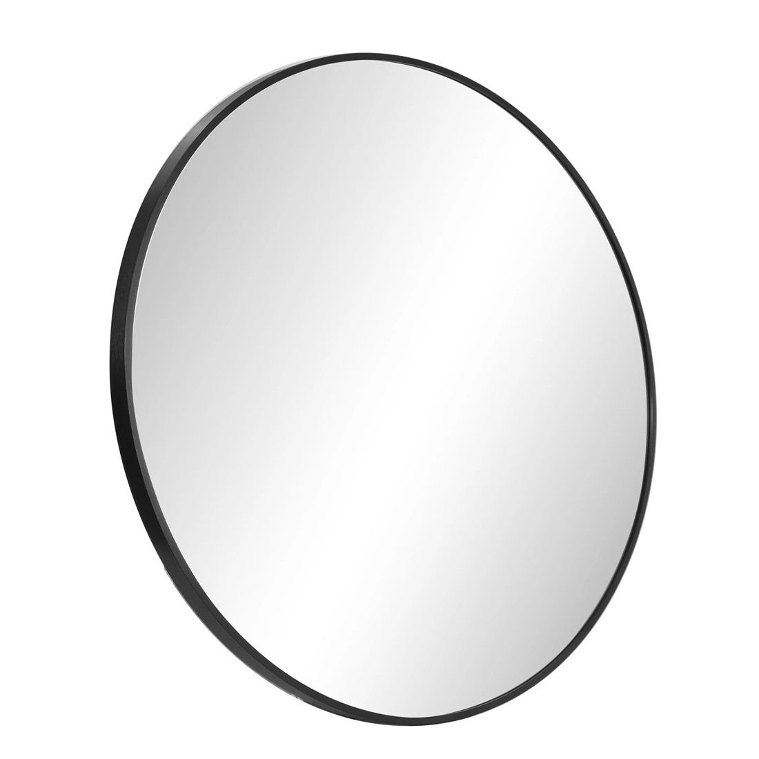 8 Oikiture Wall Mirrors Round Makeup Mirror Vanity Home Decor 50cm Bedroom
 - Black, 8 of 9