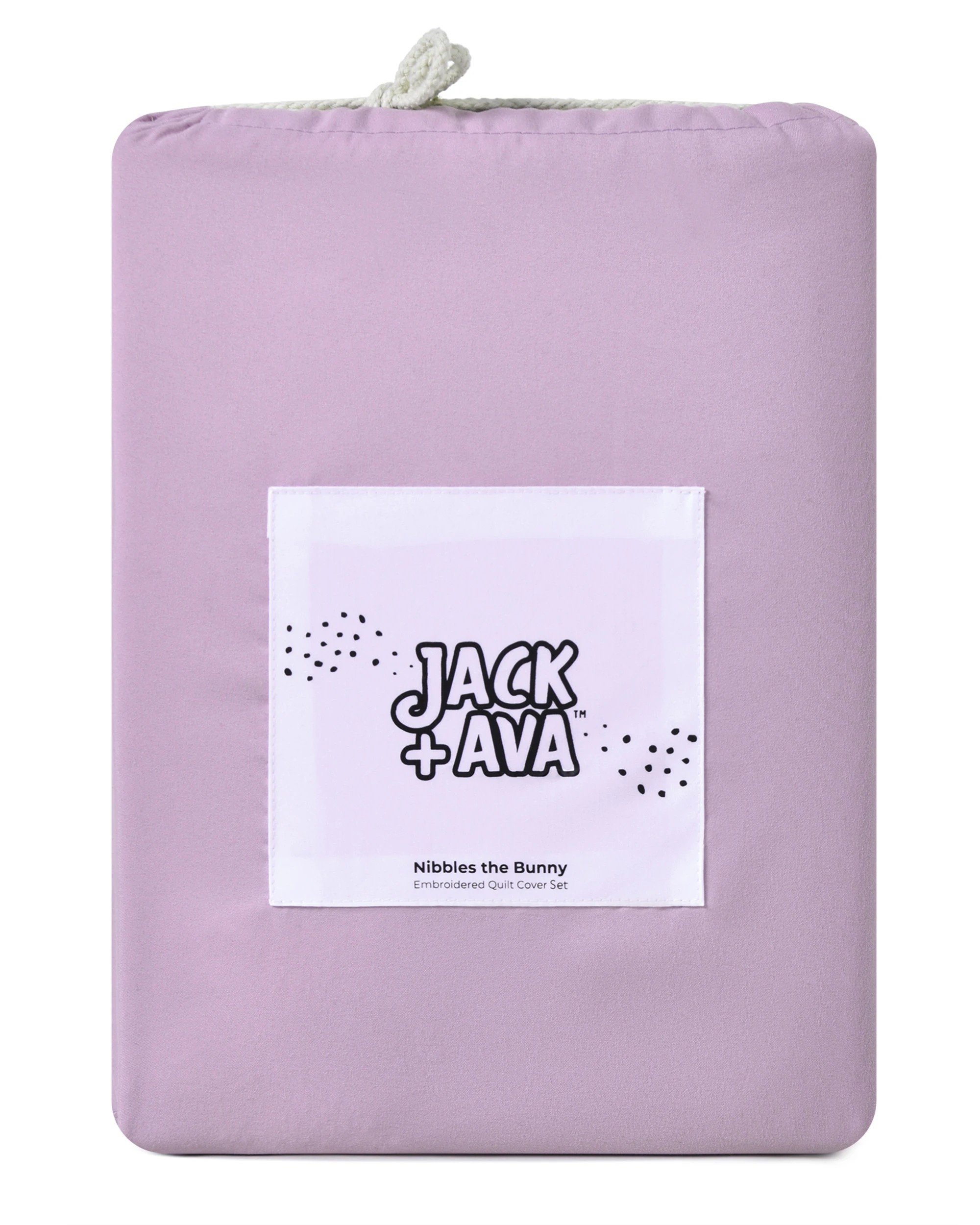 7 Jack & Ava Nibbles the Bunny Embroidered Kids Quilt Cover Set - Double Bed - Lilac, 7 of 7