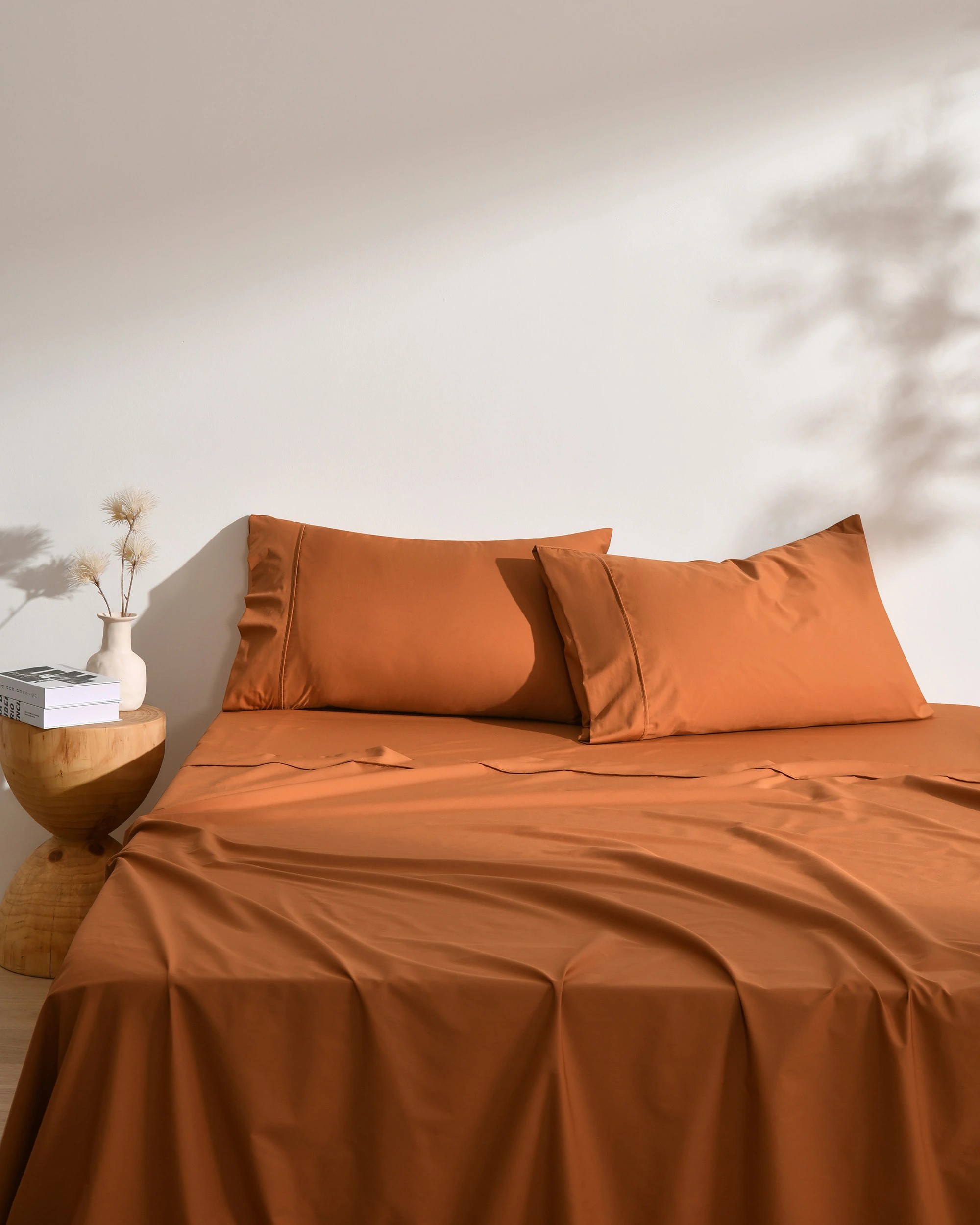 2 Dreamaker 250TC Cotton & Recycled Polyester Blend Sheet Set - King Bed - Rust, 2 of 7