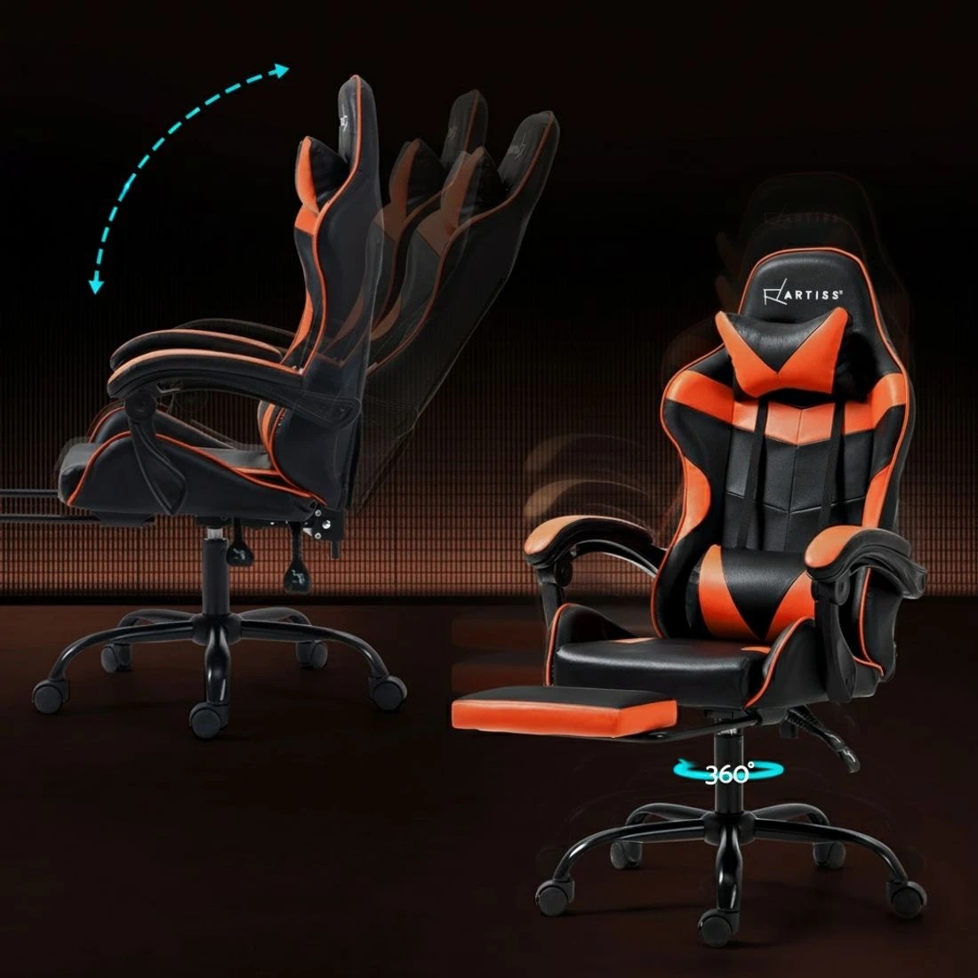 3 Artiss Gaming Office Chair Recliner Footrest - Multi, 3 of 5