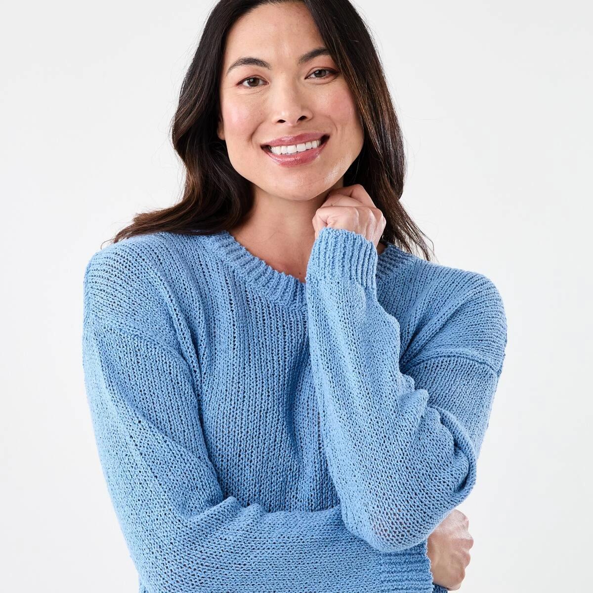 4 Cotton Slub Crew Jumper Cornflower, 4 of 5