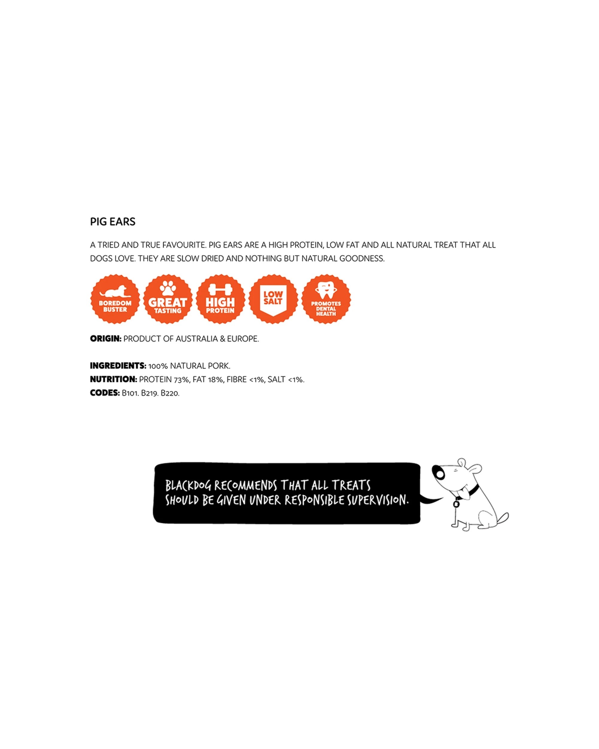 2 Blackdog 5pc Naturally Good Dog Treats Pig Ears All Natural Healthy Snacks For Dogs.
 - Brown, 2 of 3