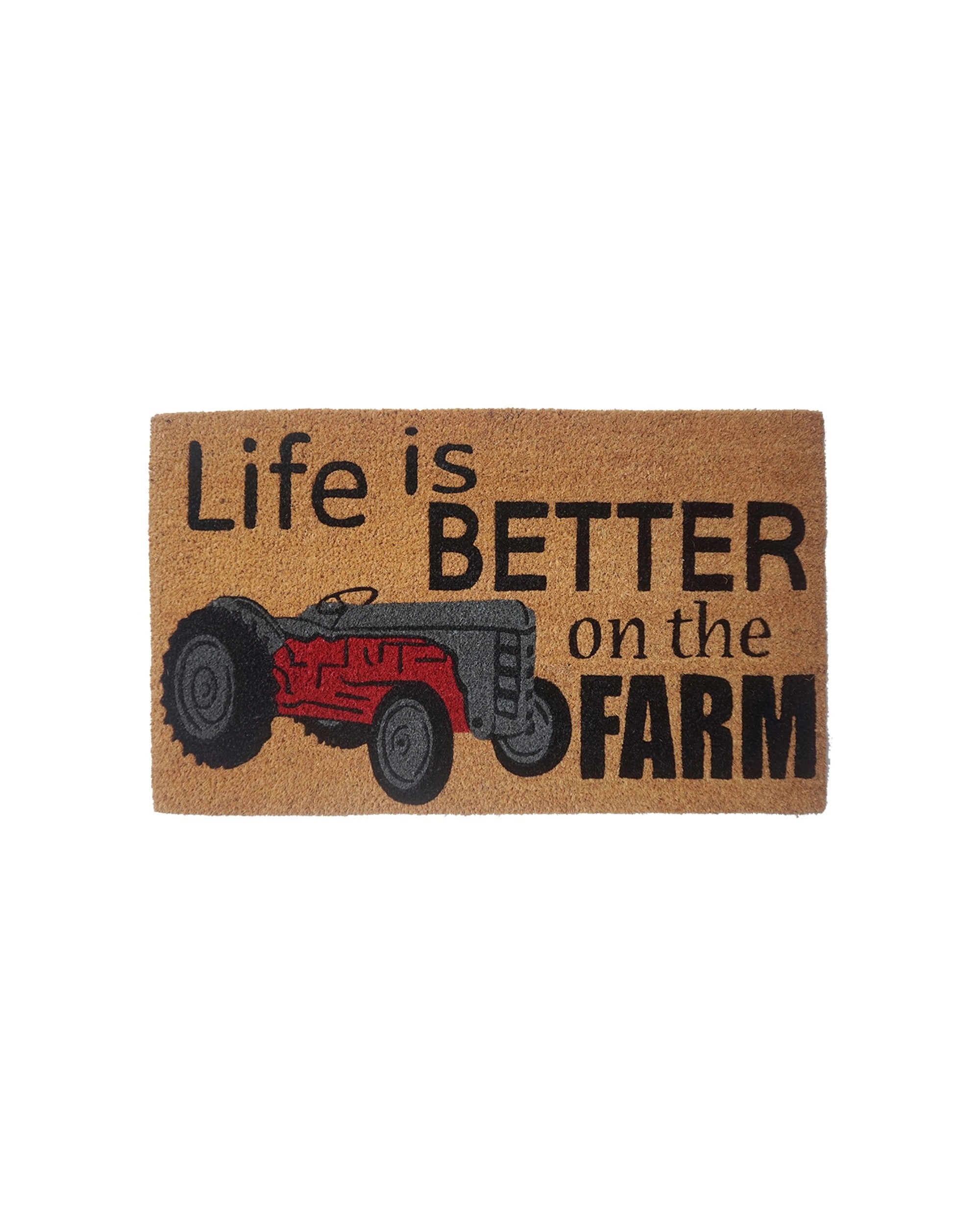 1 Solemate PVC Better on Farm 45x75cm Outdoor Doormat PVC Backed Coconut Coir - Natural, 1 of 2
