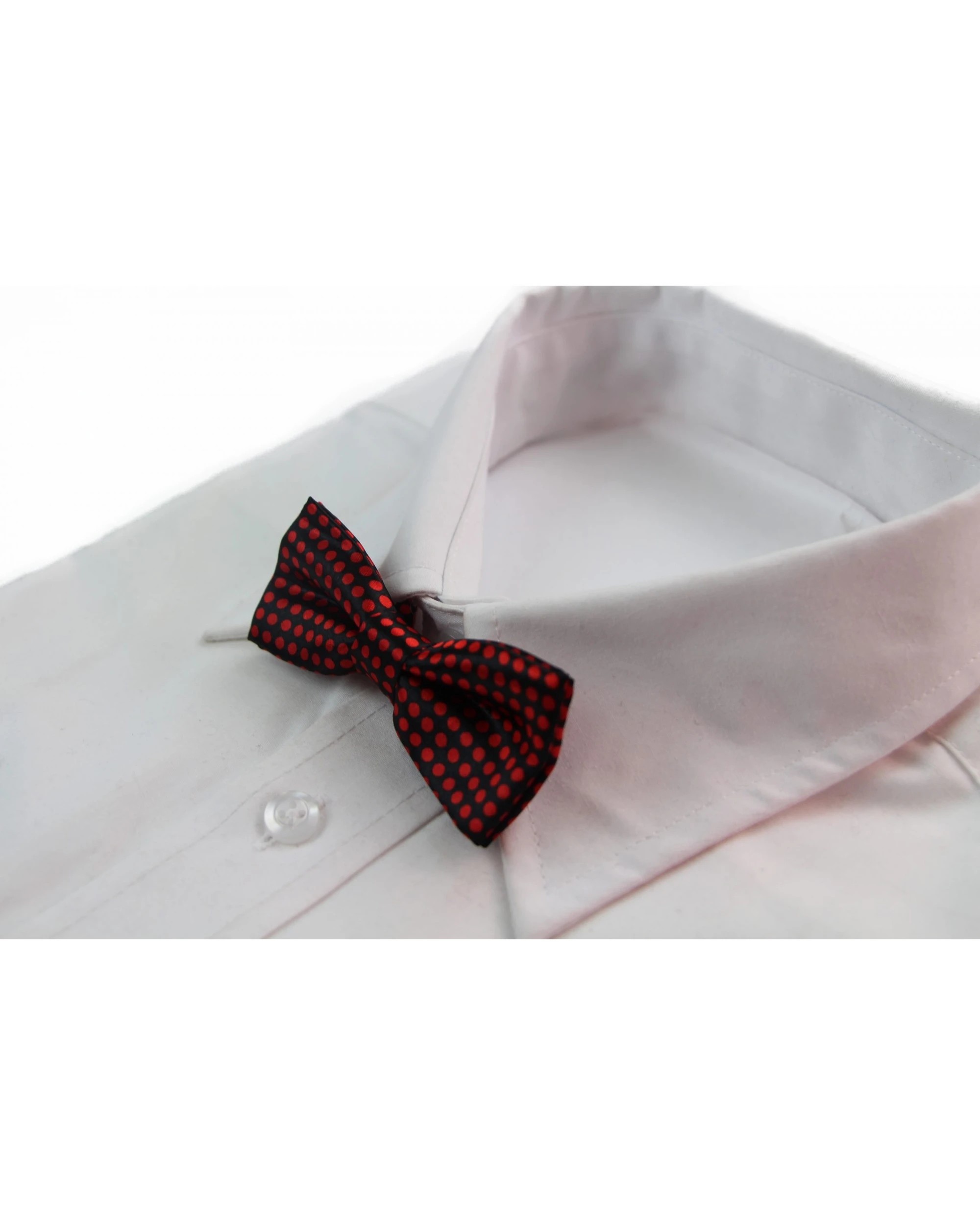 1 Zasel Boys Black With Red Small Polka Dot Patterned Bow Tie - Multi, 1 of 3