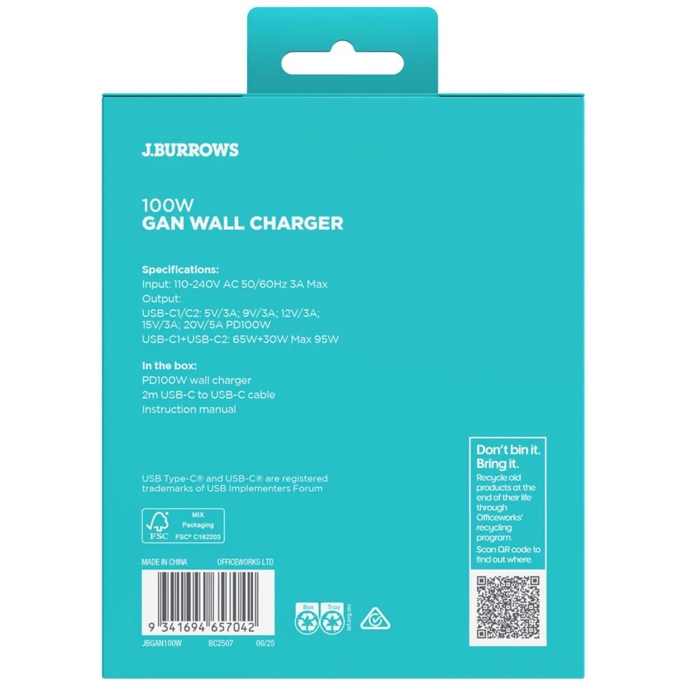 5 J.Burrows 100W GaN Dual USB-C Wall Charger, 5 of 5