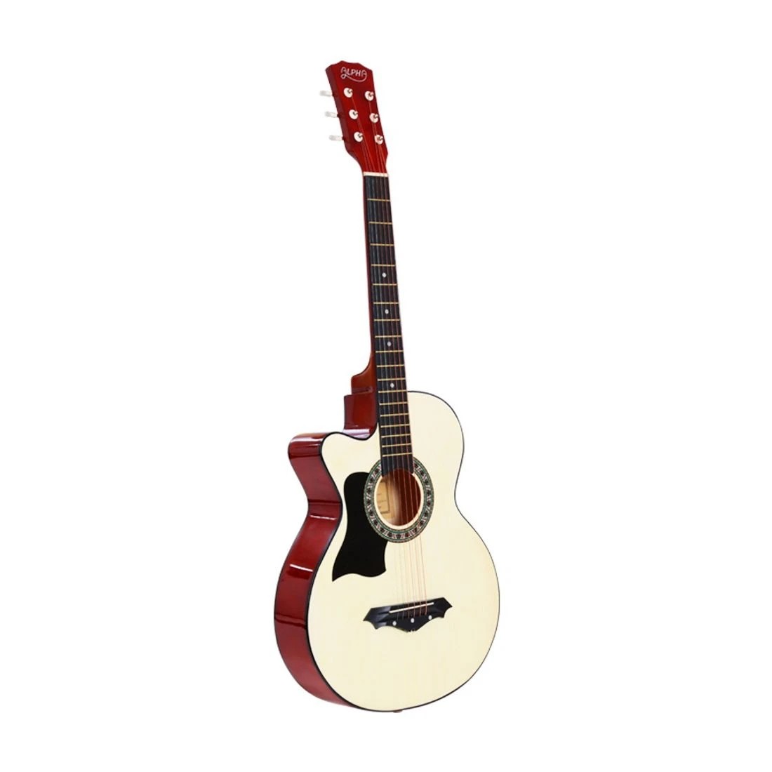 3 Alpha 38 Inch Acoustic Guitar Wooden Body Steel String w/ Stand Left Handed - Multi, 3 of 7