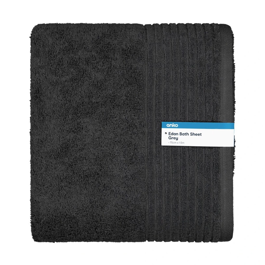 5 Edan Cotton Bath Sheet - Grey, 5 of 6