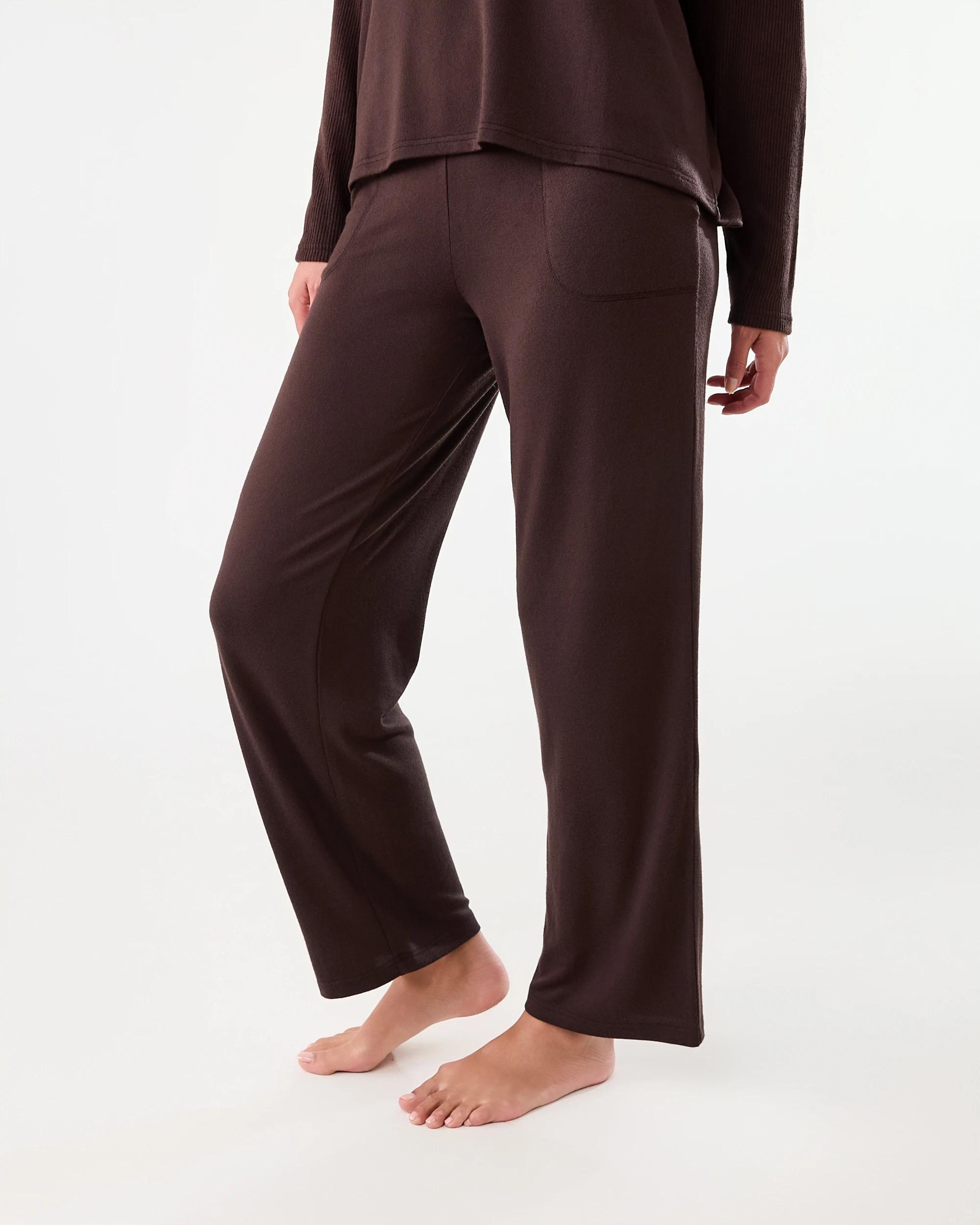3 Super Soft Rib Trim Lounge Pants Choc Chip, 3 of 7