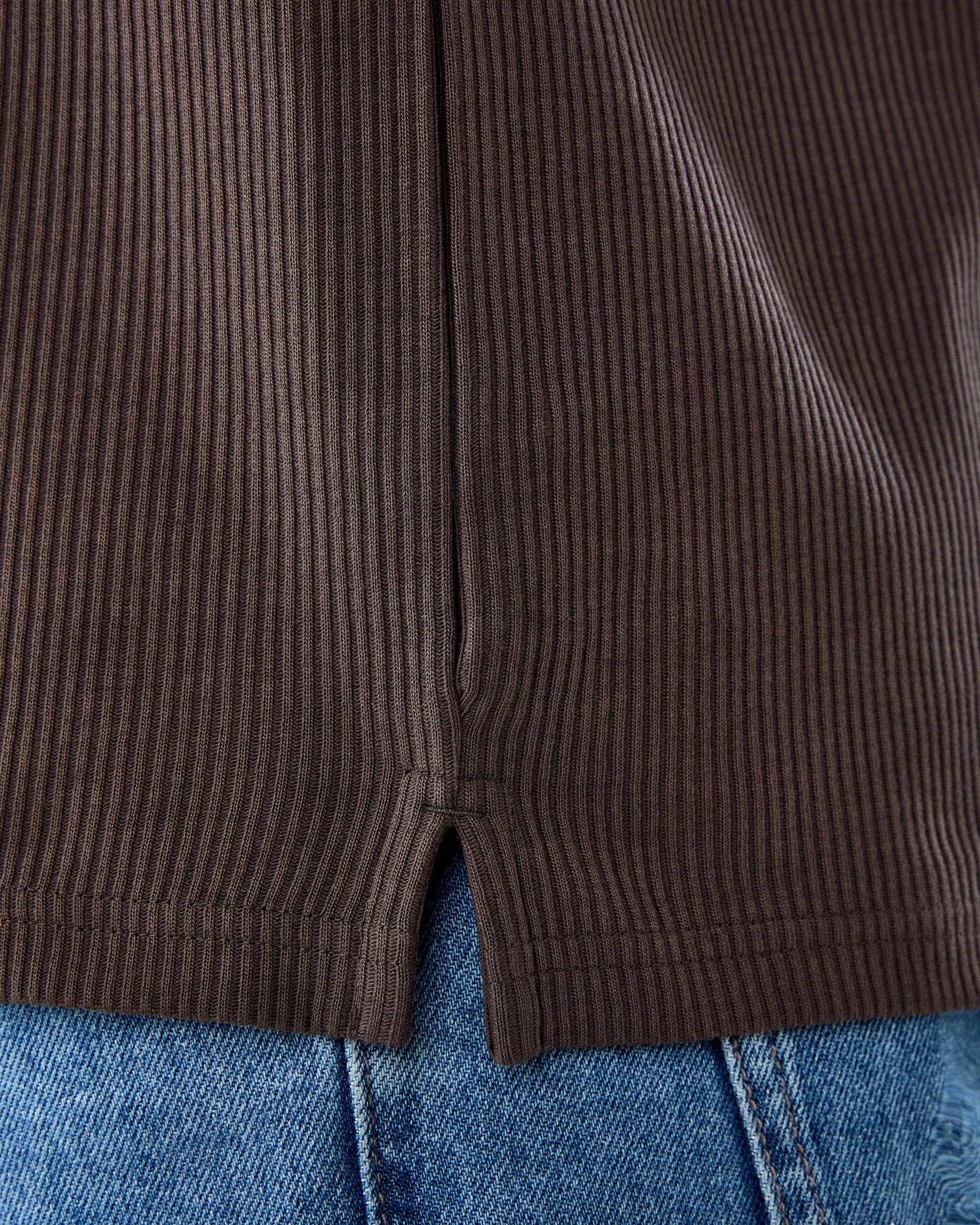 7 Ribbed Polo Shirt Brn Mulch, 7 of 7