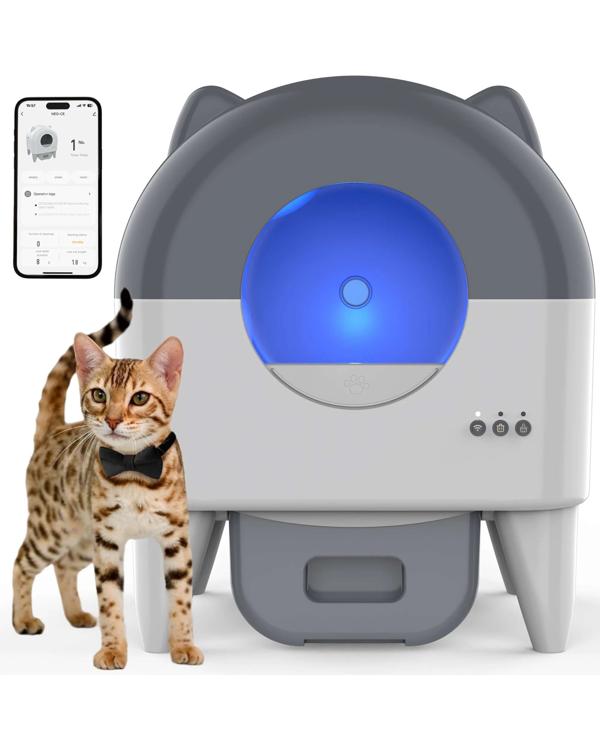 1 Advwin Automatic Cat Litter Box 90L Self Cleaning, 1 of 9