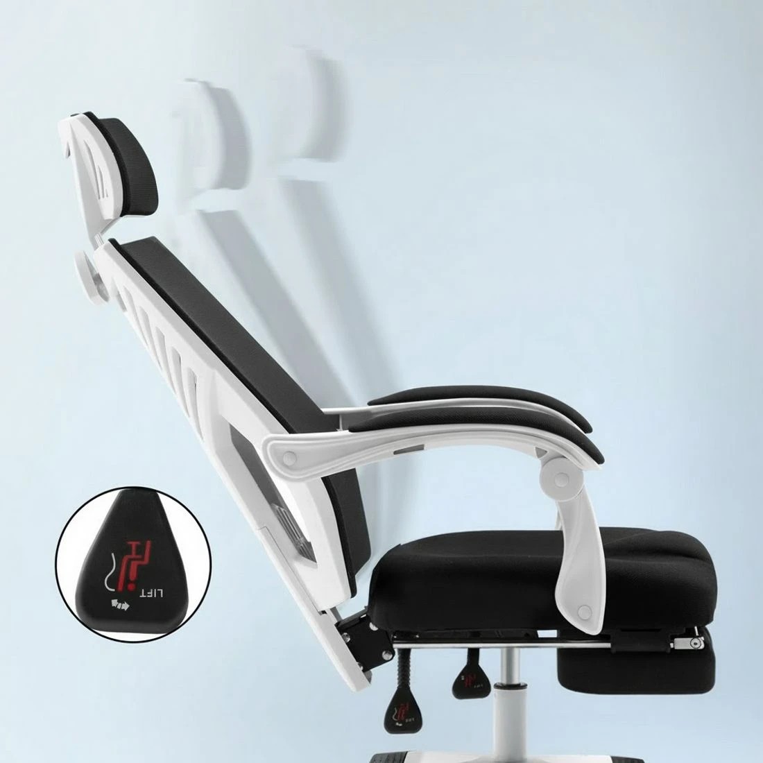 3 Artiss Mesh Office Chair Recliner - Multi, 3 of 5