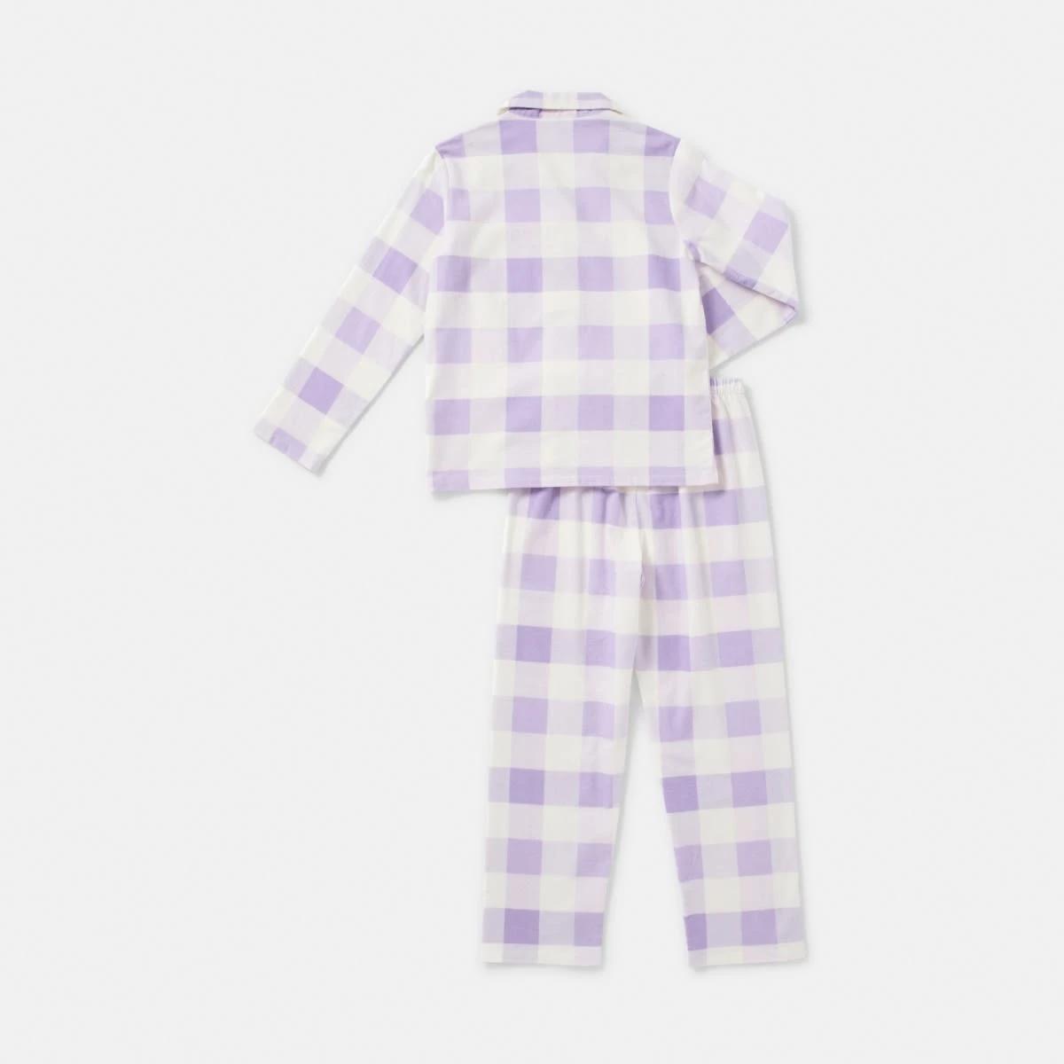 8 Flannelette Pyjama Set Pur Checks, 8 of 9