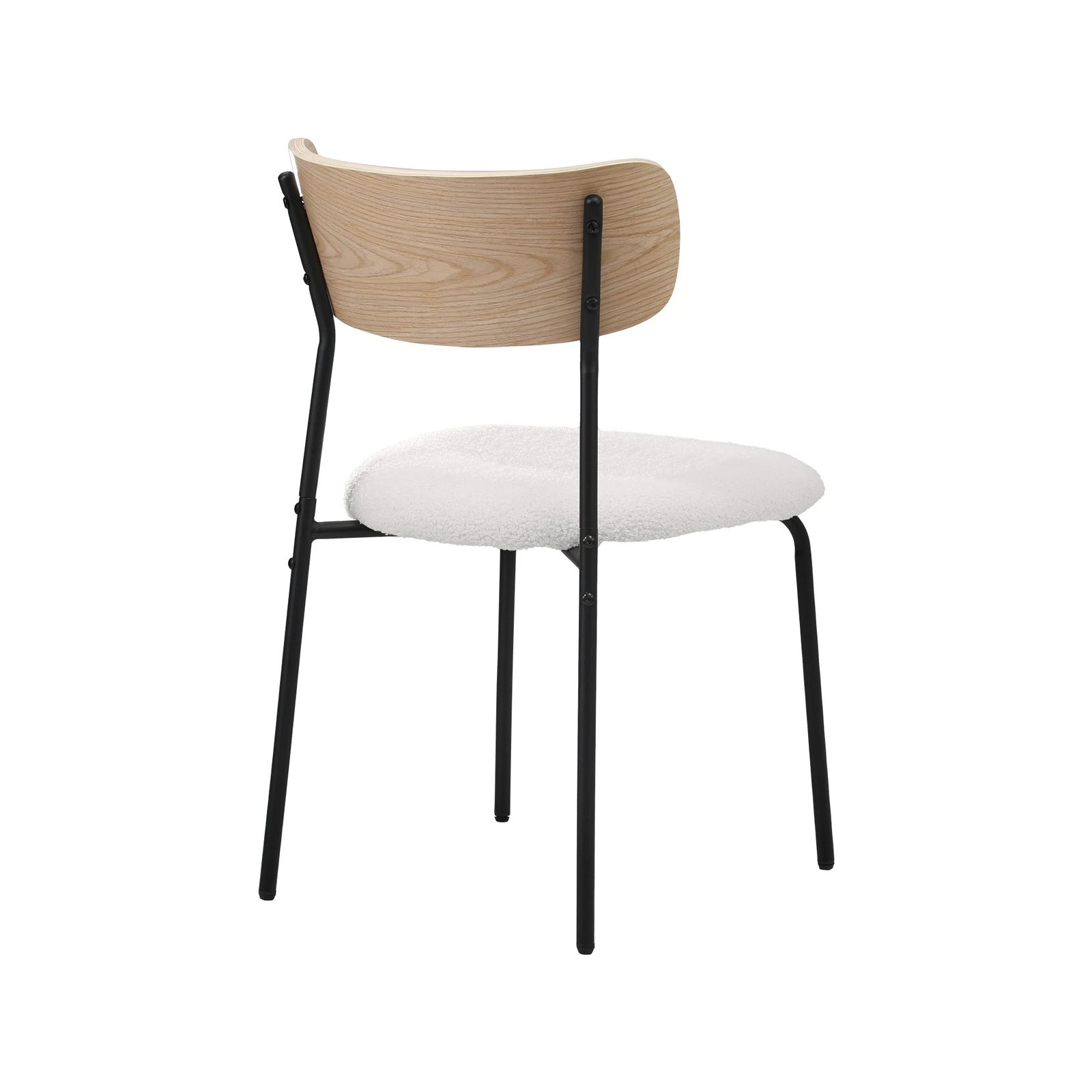 9 Oikiture 4PCS Dining Chairs Kitchen Chair Padded Lounge Seat Sherpa White - White, 9 of 10