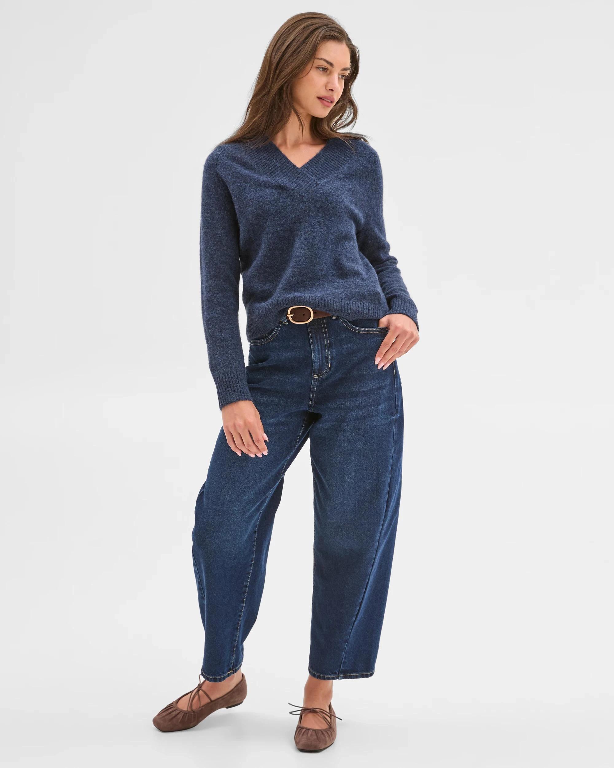 2 Target Petites Petites Long Sleeve Lofty Sweater NAVY BLAZER, 2 of 6