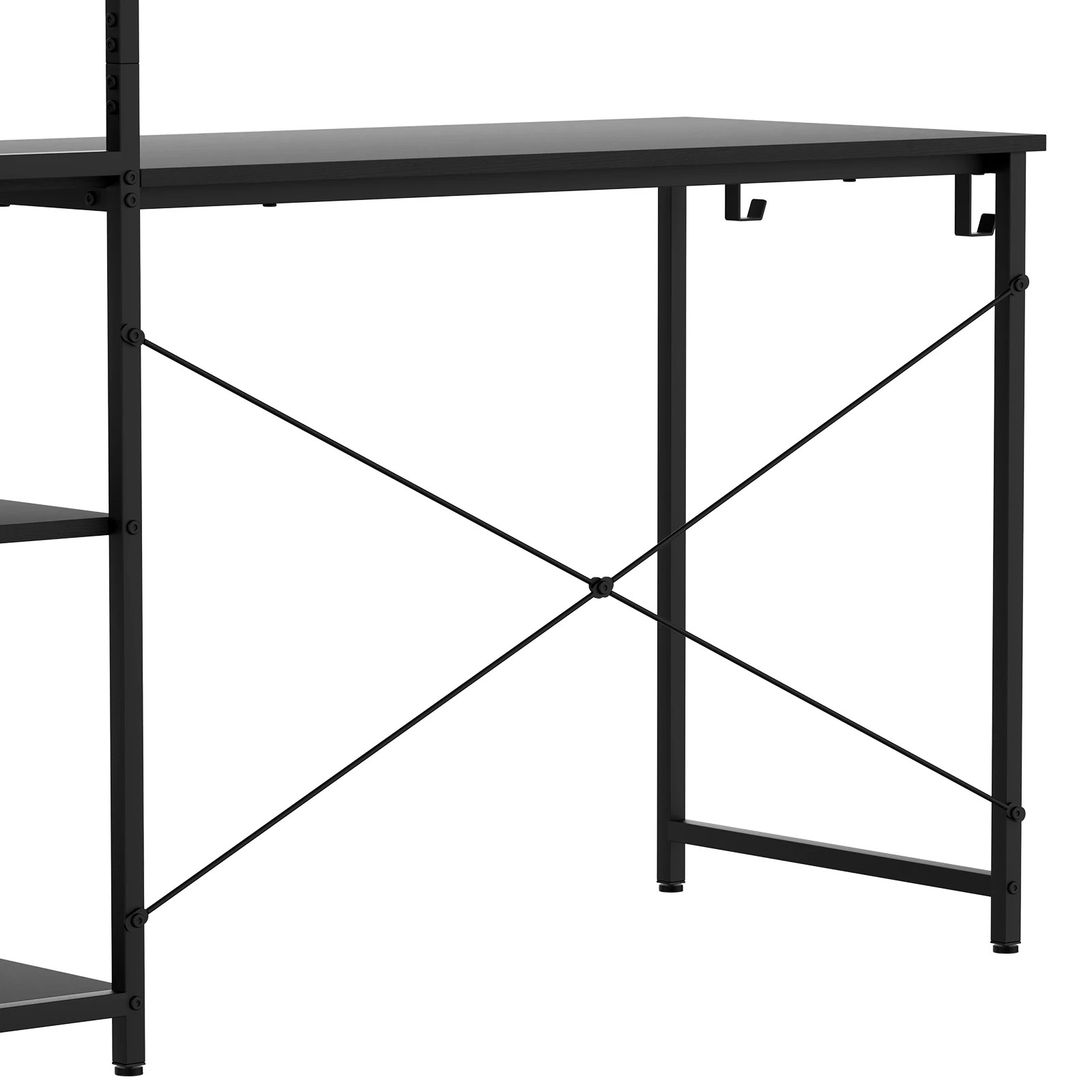 4 Advwin 110cm L Shaped Computer Desk With Reversible Storage Bookshelf Corner Desk Black, 4 of 8