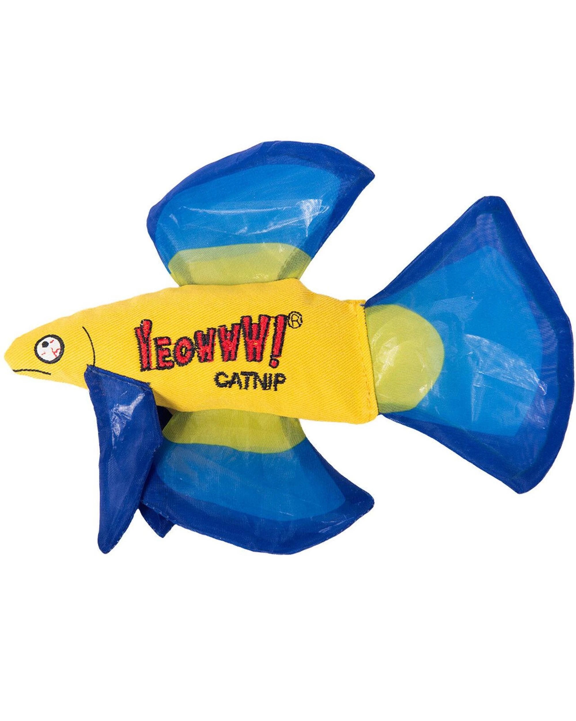 1 Yeowww Mo Betta Fish Catnip Filled Durable Cat Toy Blue 6.5 Inch - Blue, 1 of 3