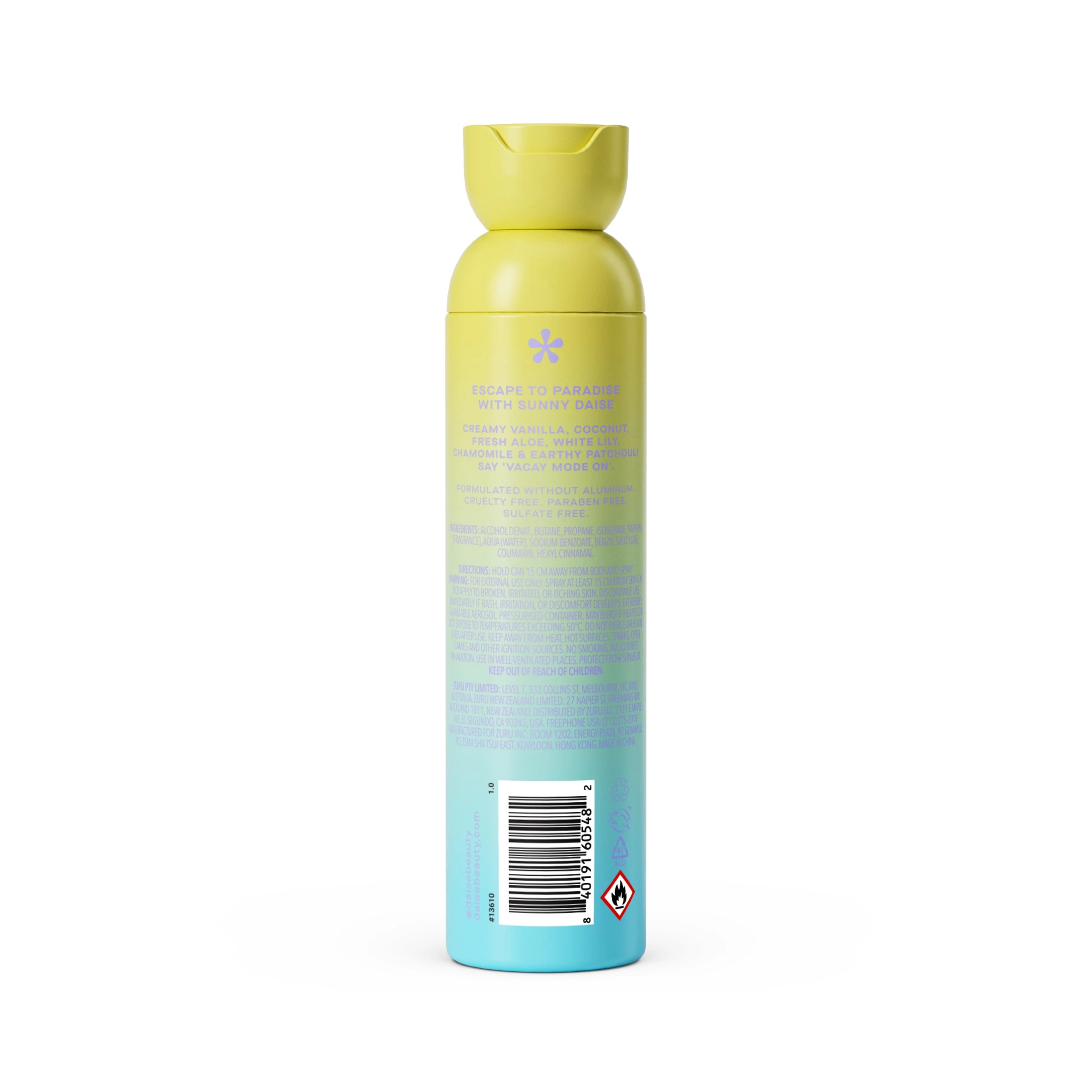 3 DAISE Sunny All Body Spray and Deodorant 120ml - Vanilla and Coconut Scent, 3 of 6